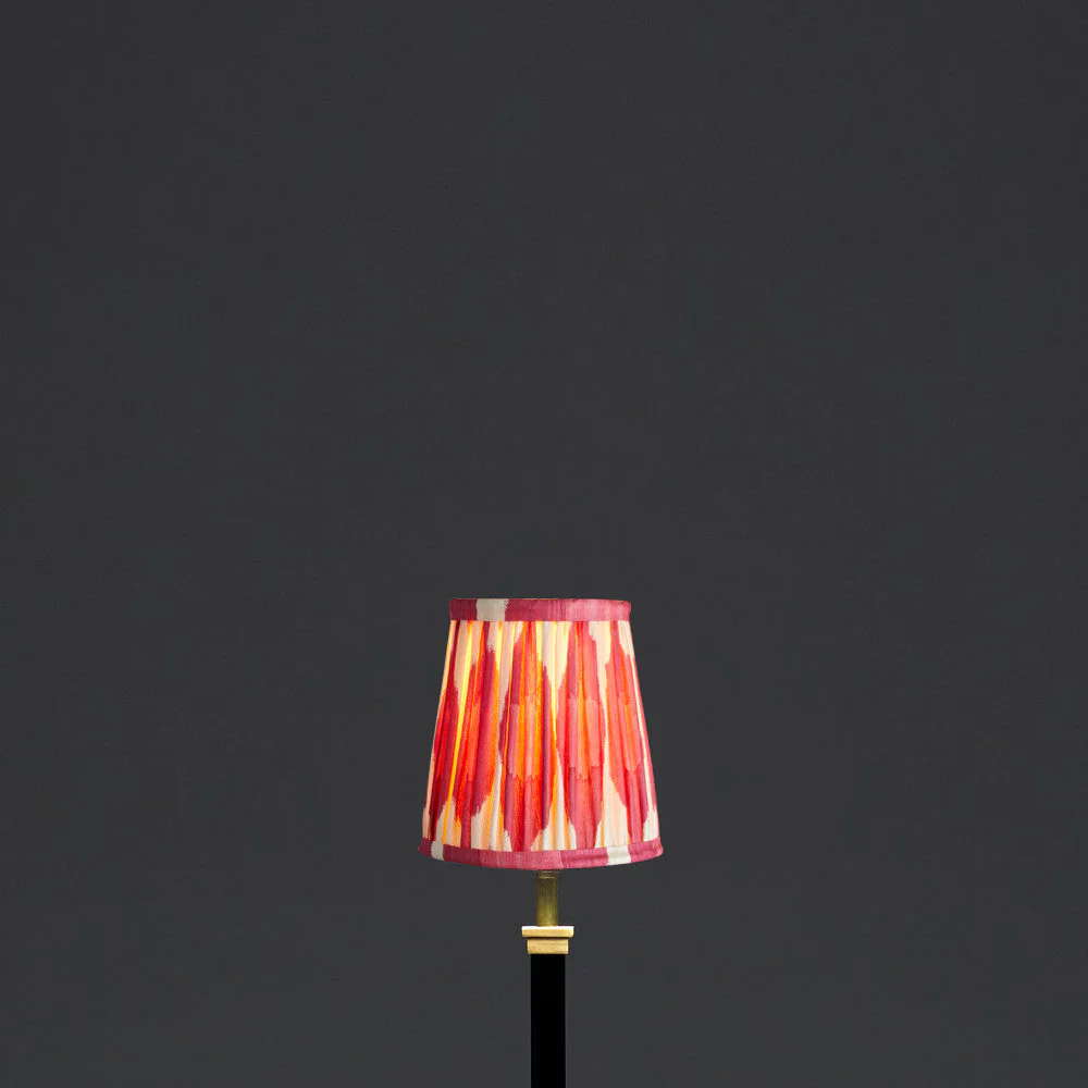 12cm clip on tall tapered shade in berries egg & spoon silk ikat - Image 3