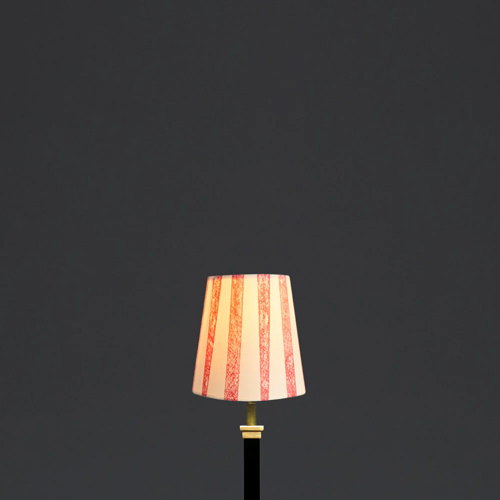 12cm tall tapered clip on shade in scarlet tapers hand painted card - Image 4