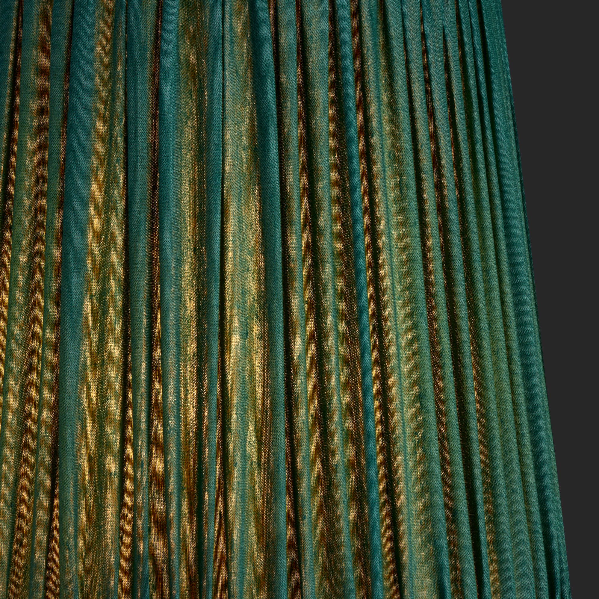 14cm tall tapered gathered lampshade in jade taj silk - Image 3