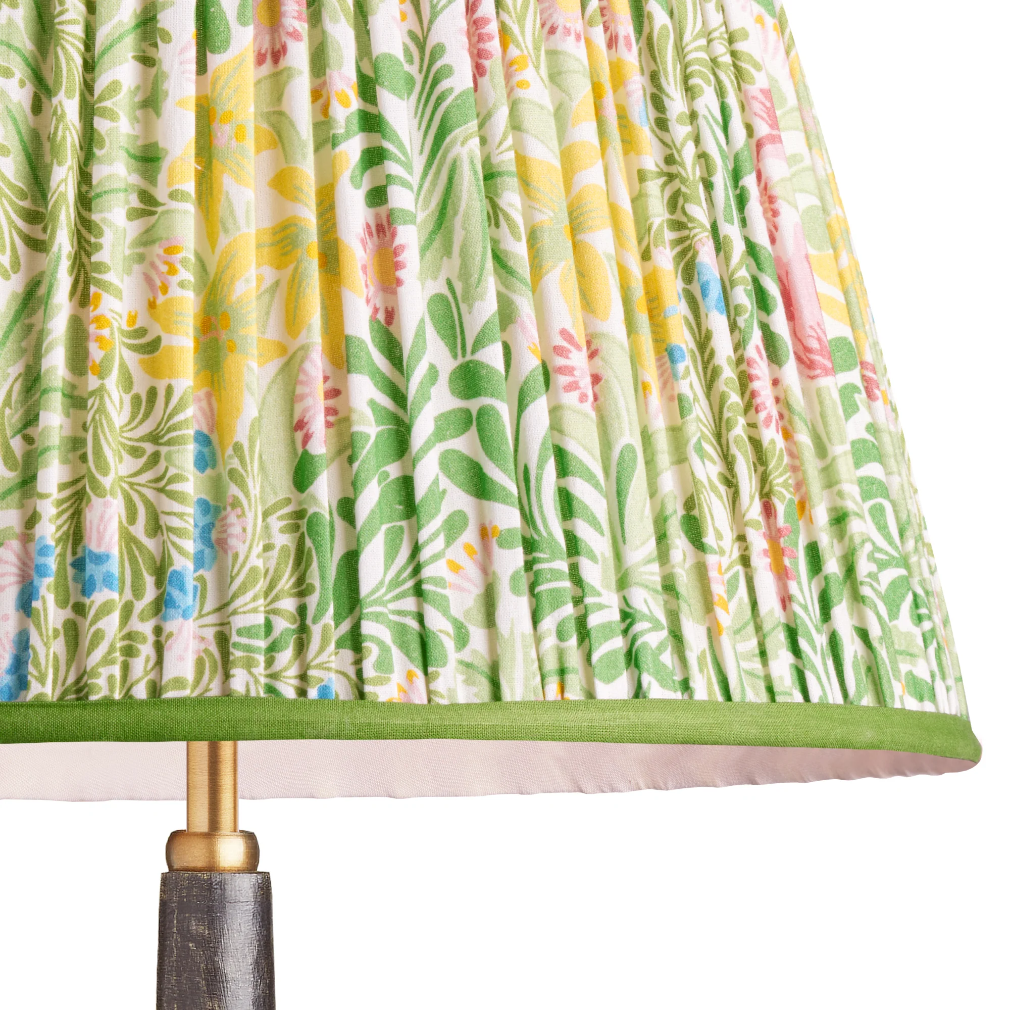 14cm tall tapered shade in boughs green and rose Bower printed cotton by Morris & Co. - Image 2
