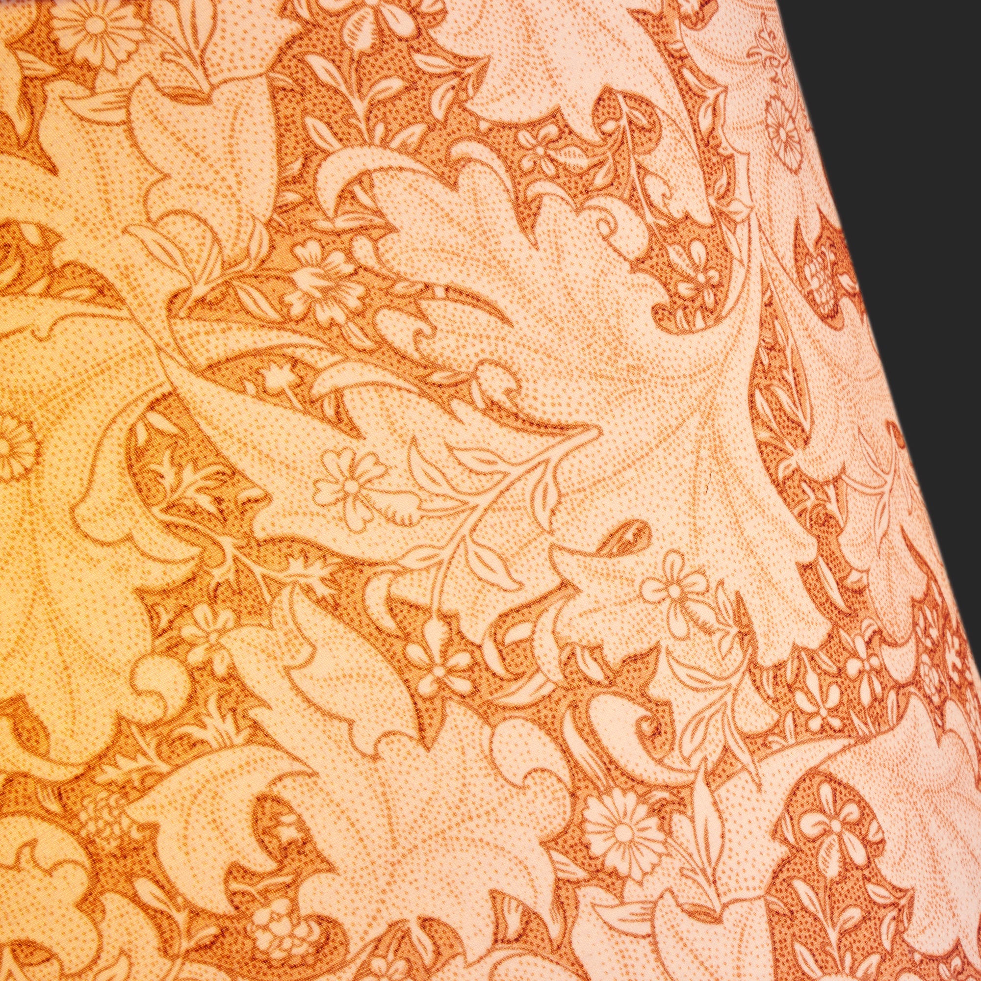 14cm tall tapered shade in brick dust Wallflower printed cotton by Morris & Co. - Image 3