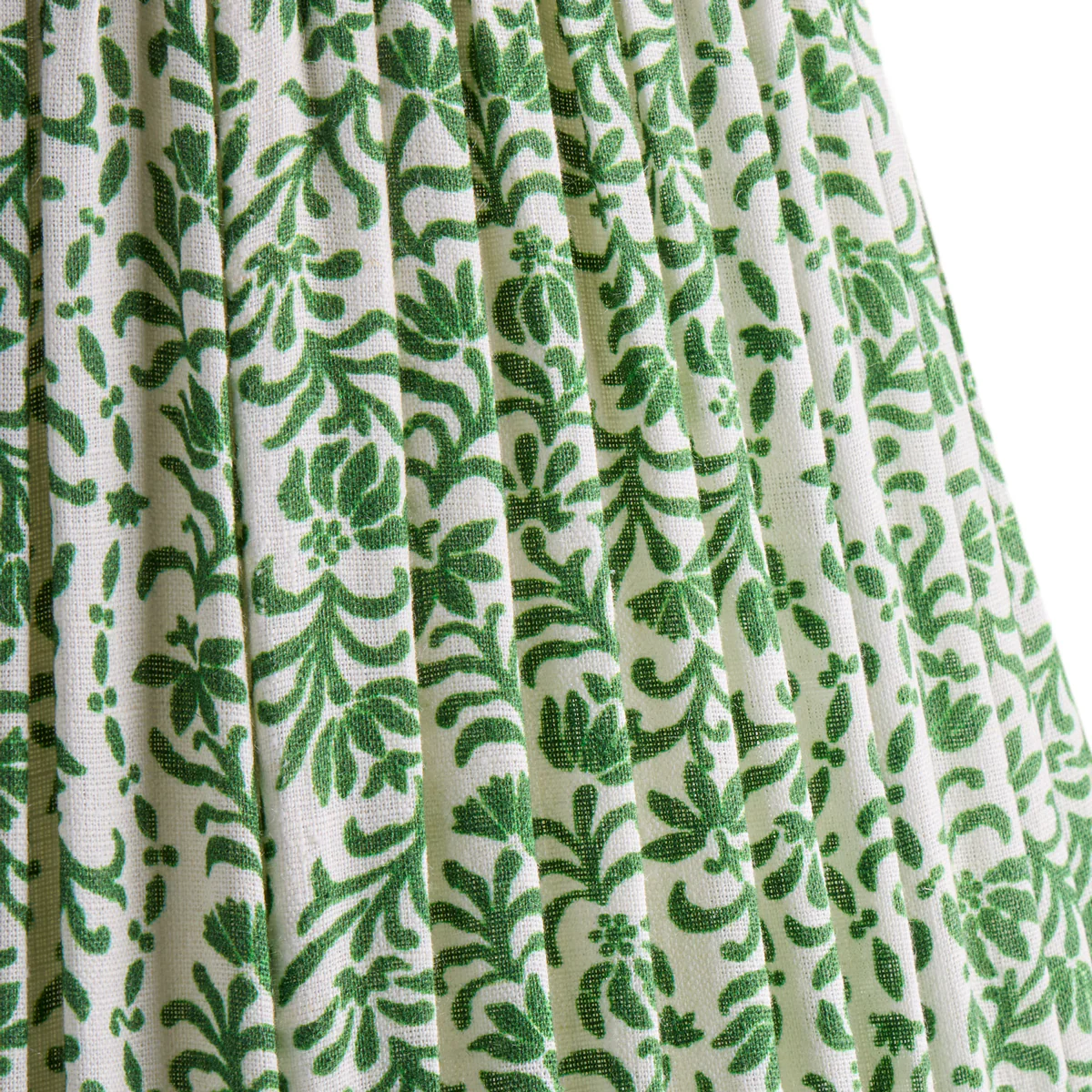 14cm Tall tapered shade in emerald 'posy' linen by Ellen Merchant