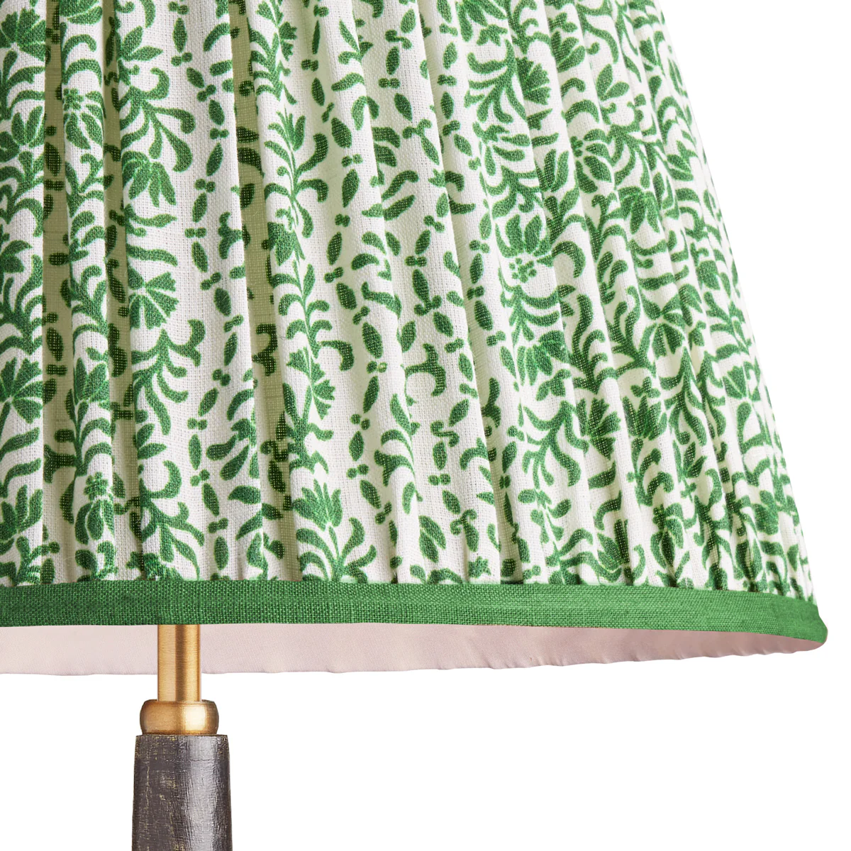 14cm Tall tapered shade in emerald 'posy' linen by Ellen Merchant - Image 2