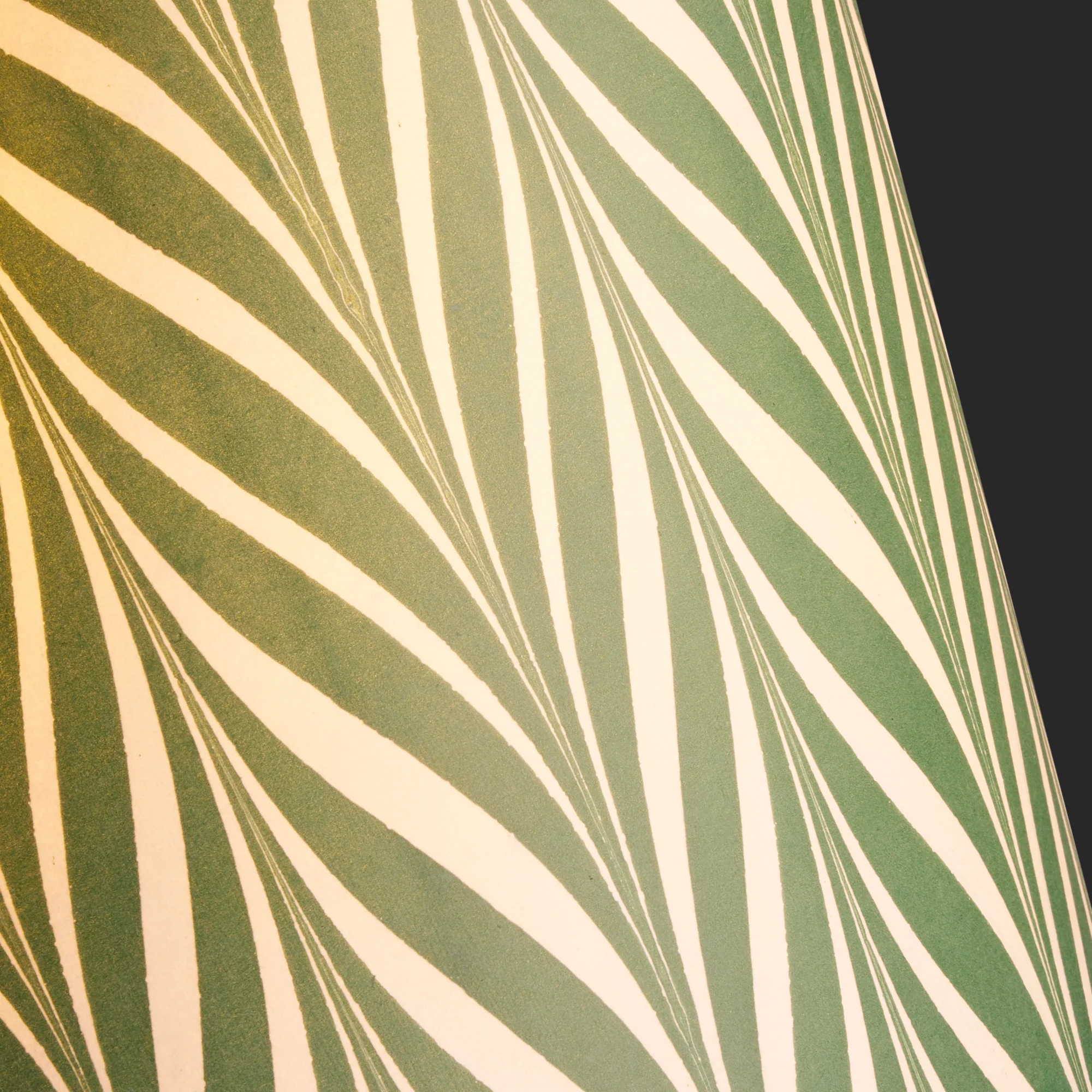 14cm tall tapered shade in green Savio hand made marble paper - Image 3