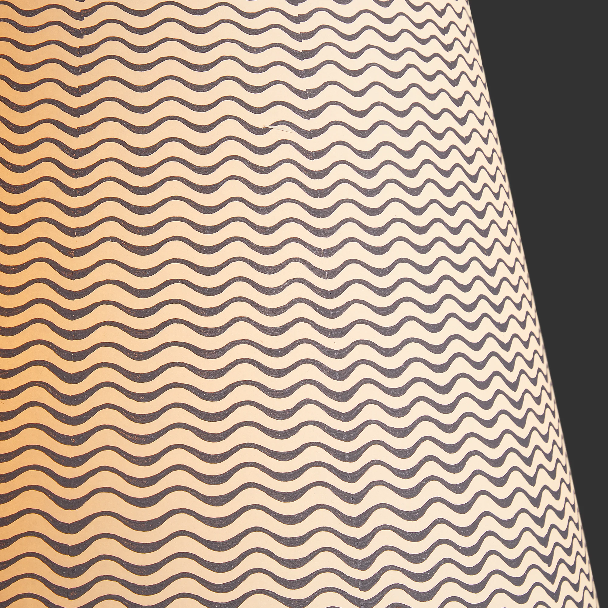 14cm tall tapered shade in jet ripples hand painted card - Image 3