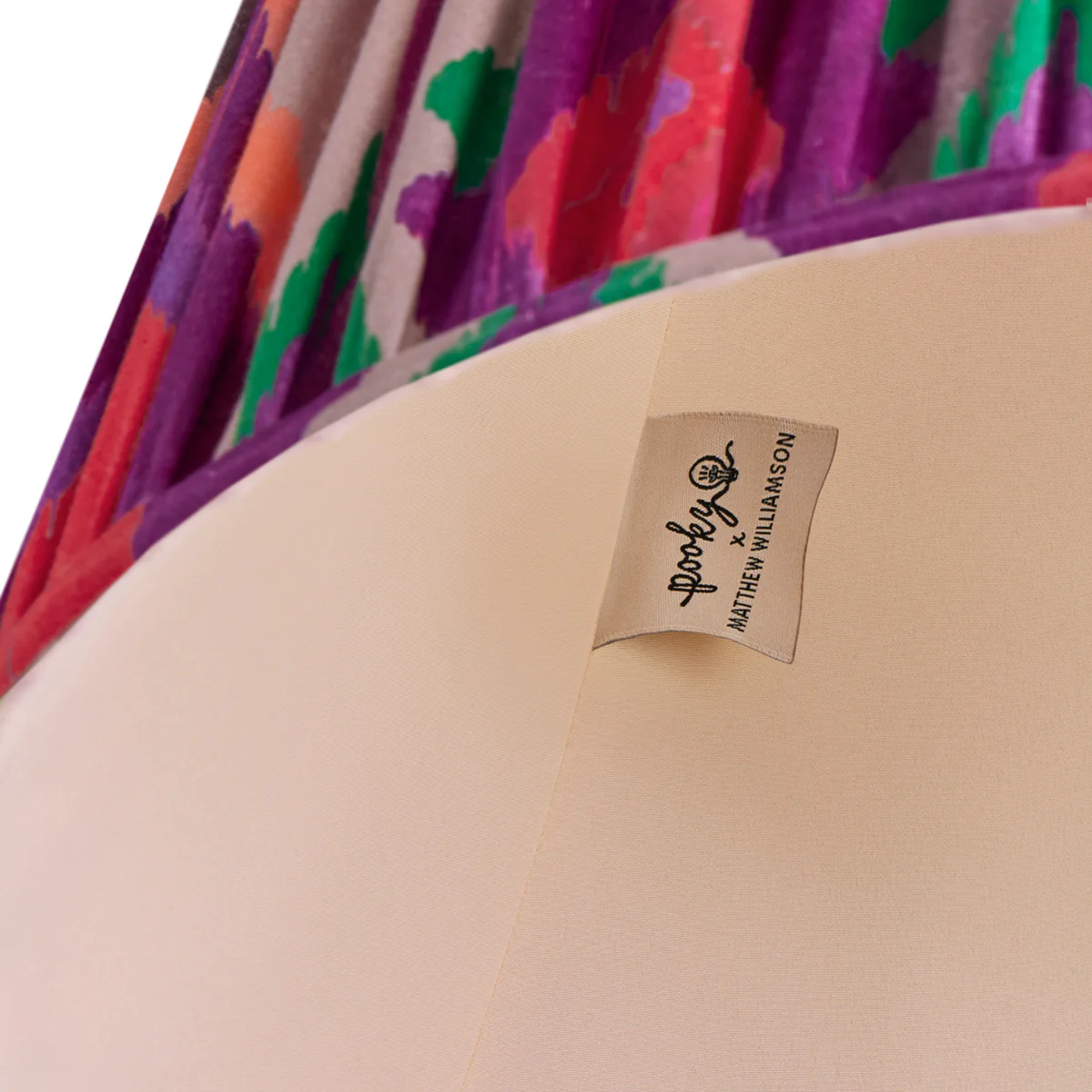 14cm tall tapered shade in magenta mala ikat by Matthew Williamson - Image 4