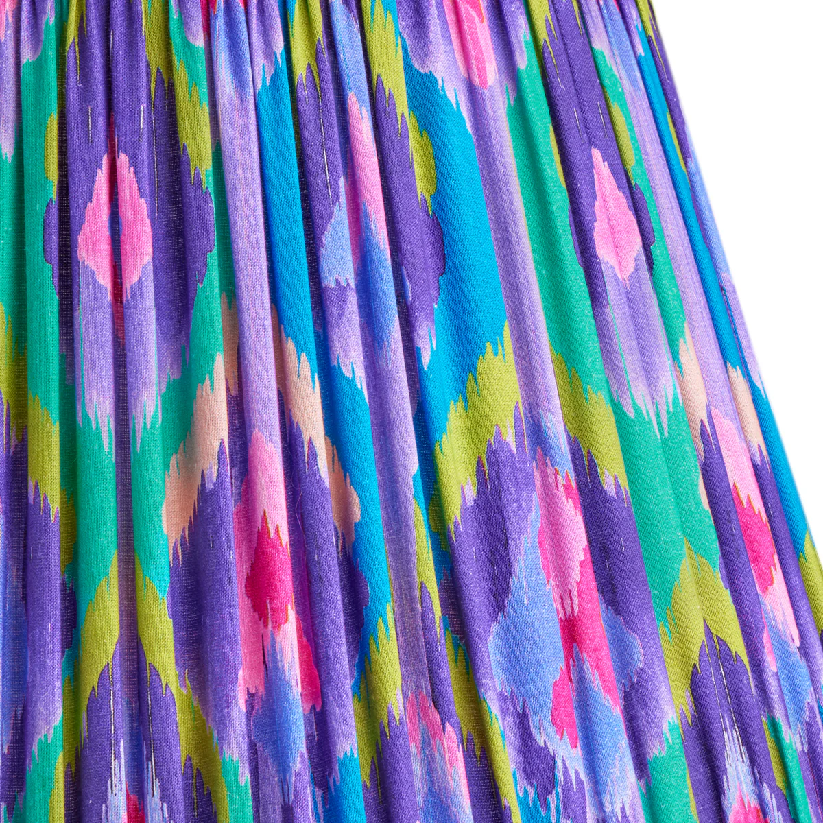 14cm tall tapered shade in purple mala ikat by Matthew Williamson