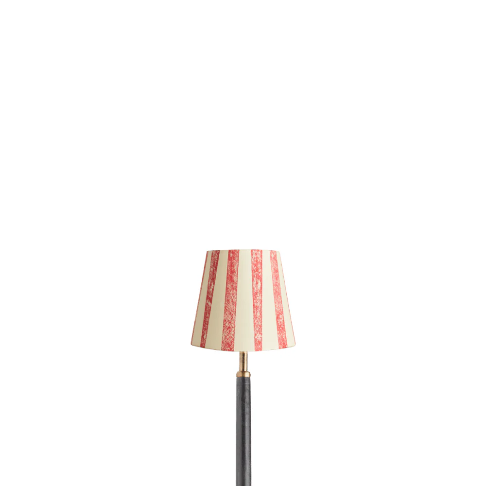 14cm tall tapered shade in scarlet tapers hand painted card