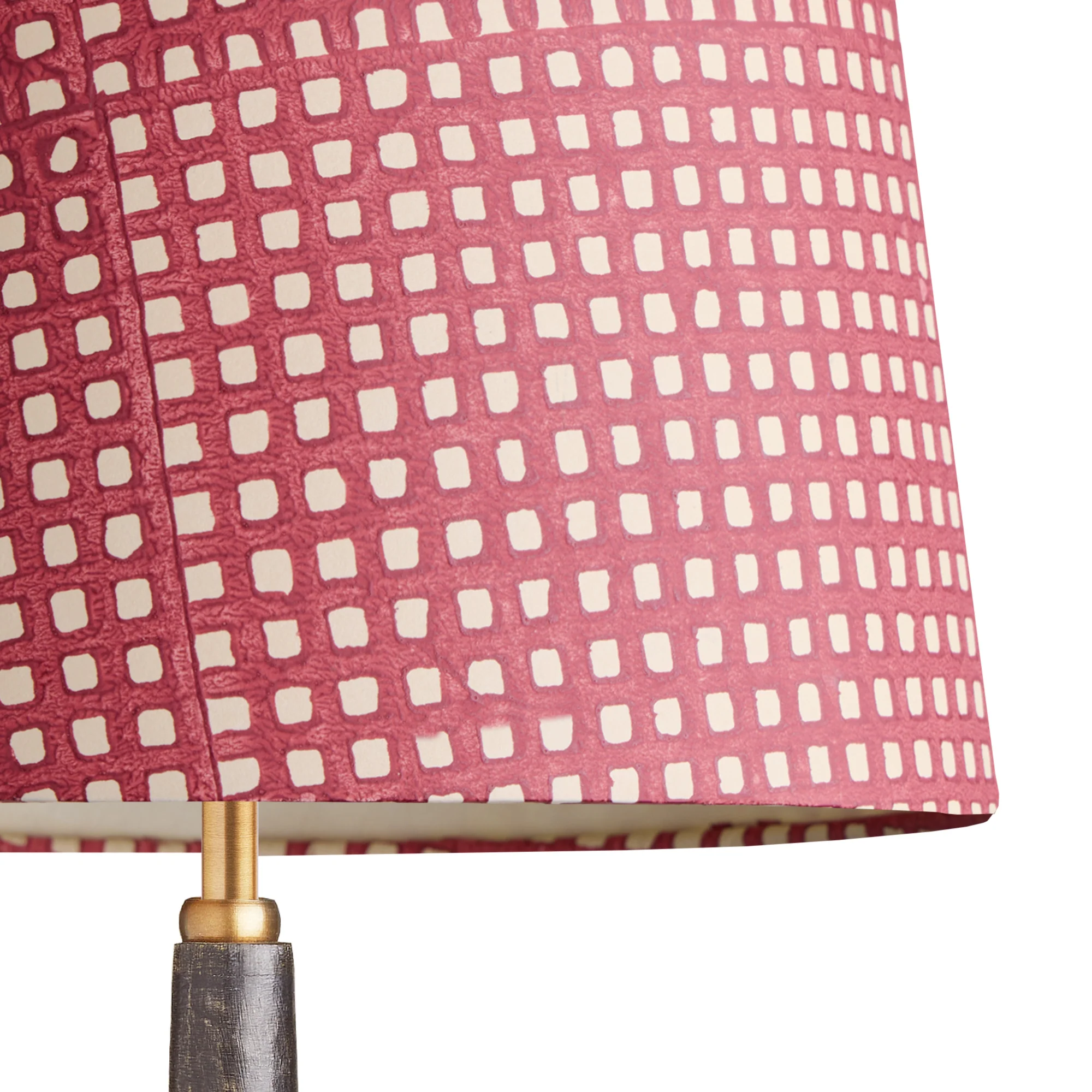 14cm tall tapered Trellis shade in russet block printed card - Image 2