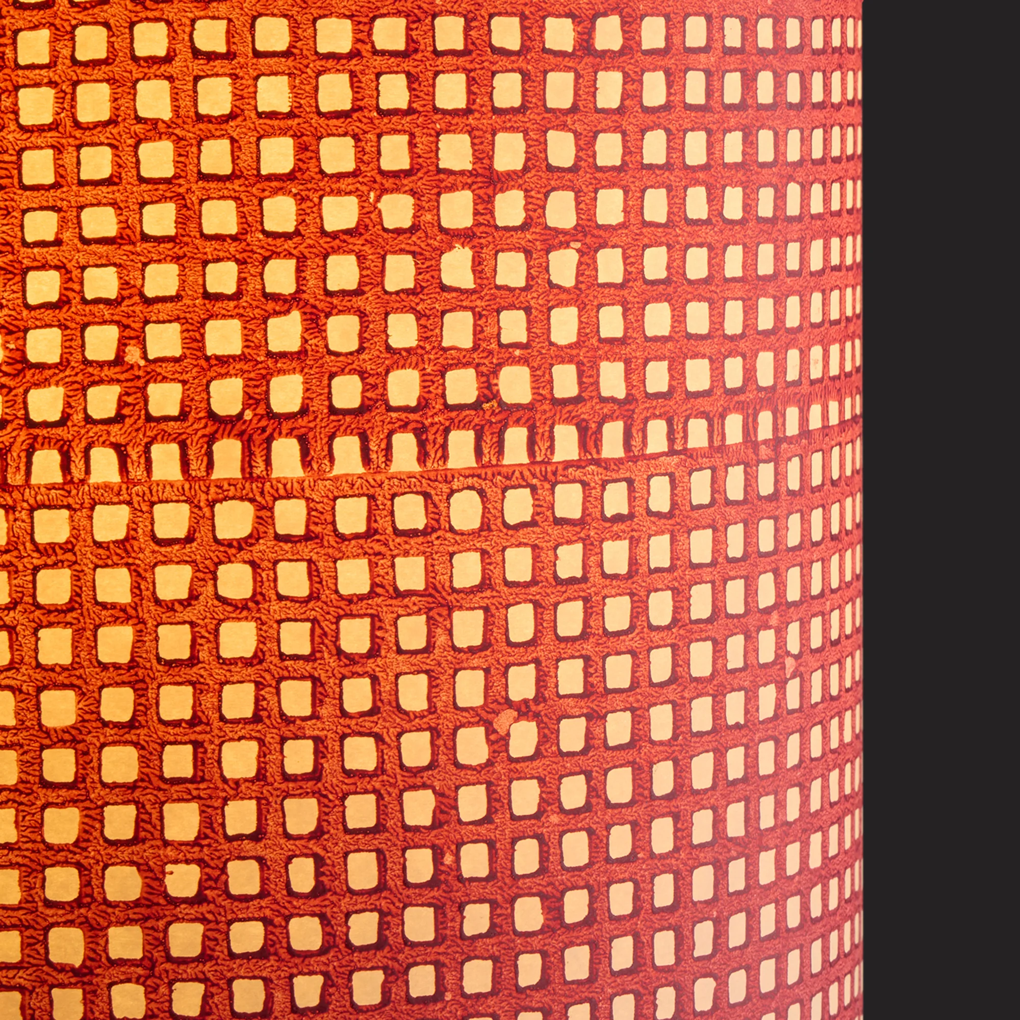 14cm tall tapered Trellis shade in russet block printed card - Image 3