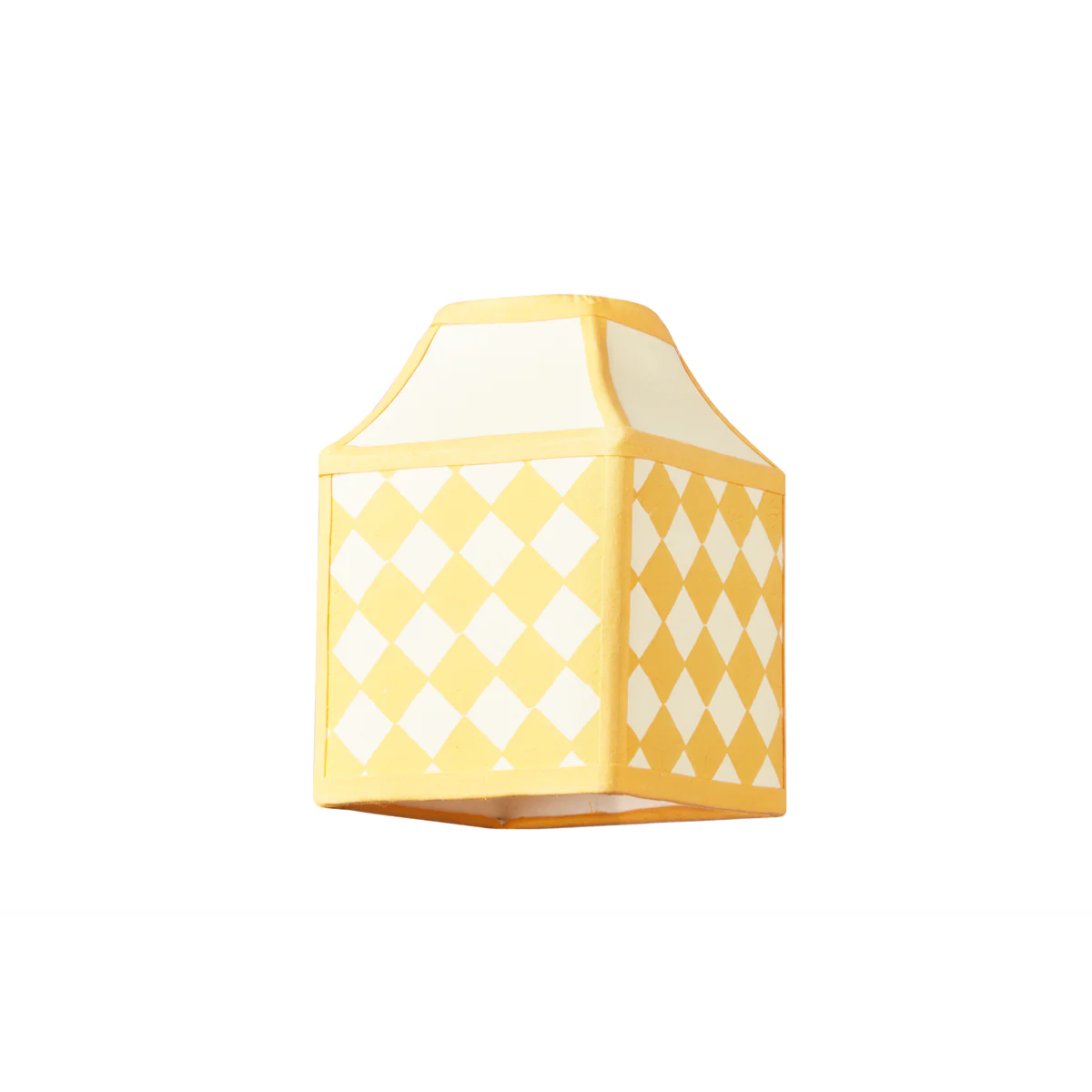 15cm Milford check square pendant shade in cornsilk