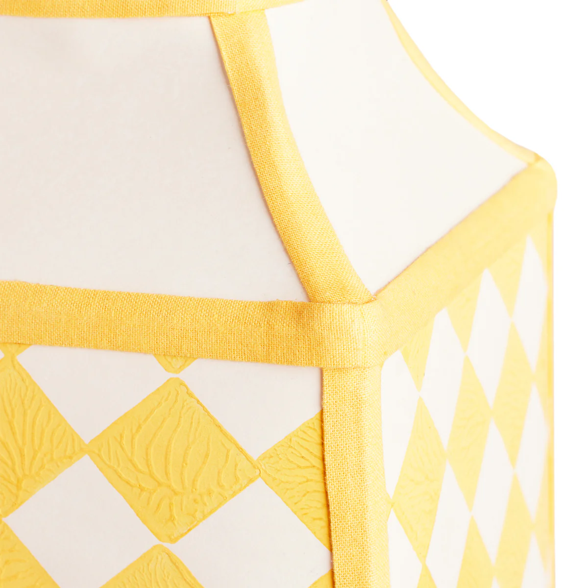 15cm Milford check square pendant shade in cornsilk - Image 2