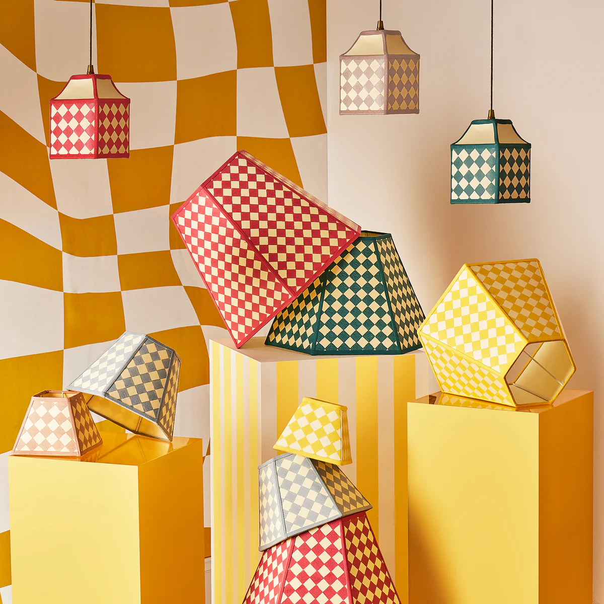 15cm Milford check square shade in cornsilk - Image 5
