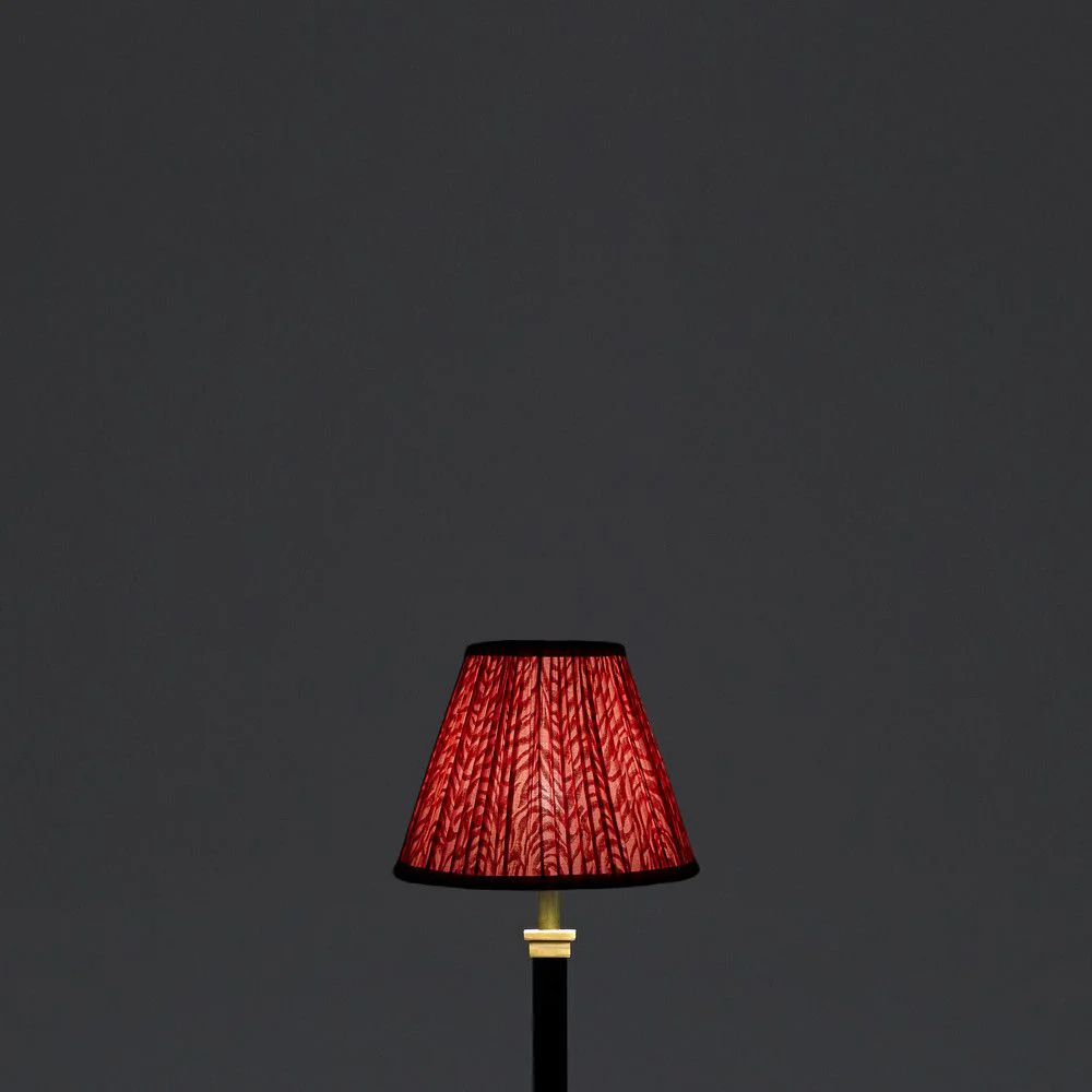 16cm empire gathered lampshade in angel block printed cotton - Image 3