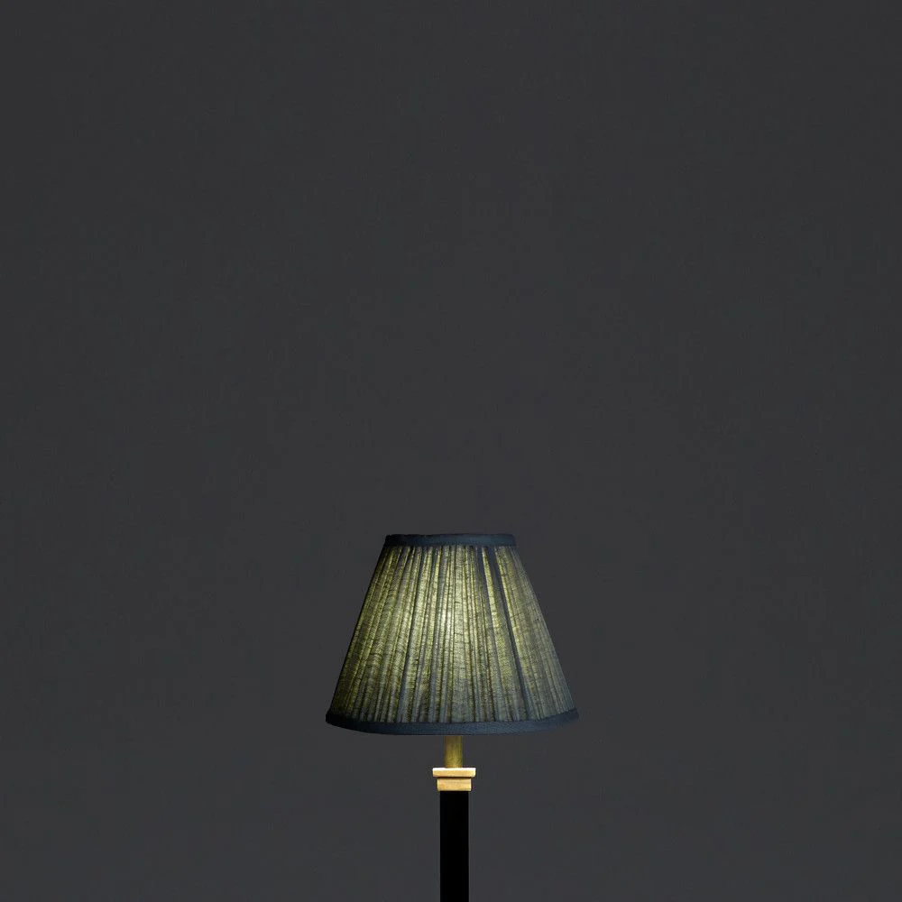 16cm empire gathered lampshade in smog stonewashed linen - Image 3