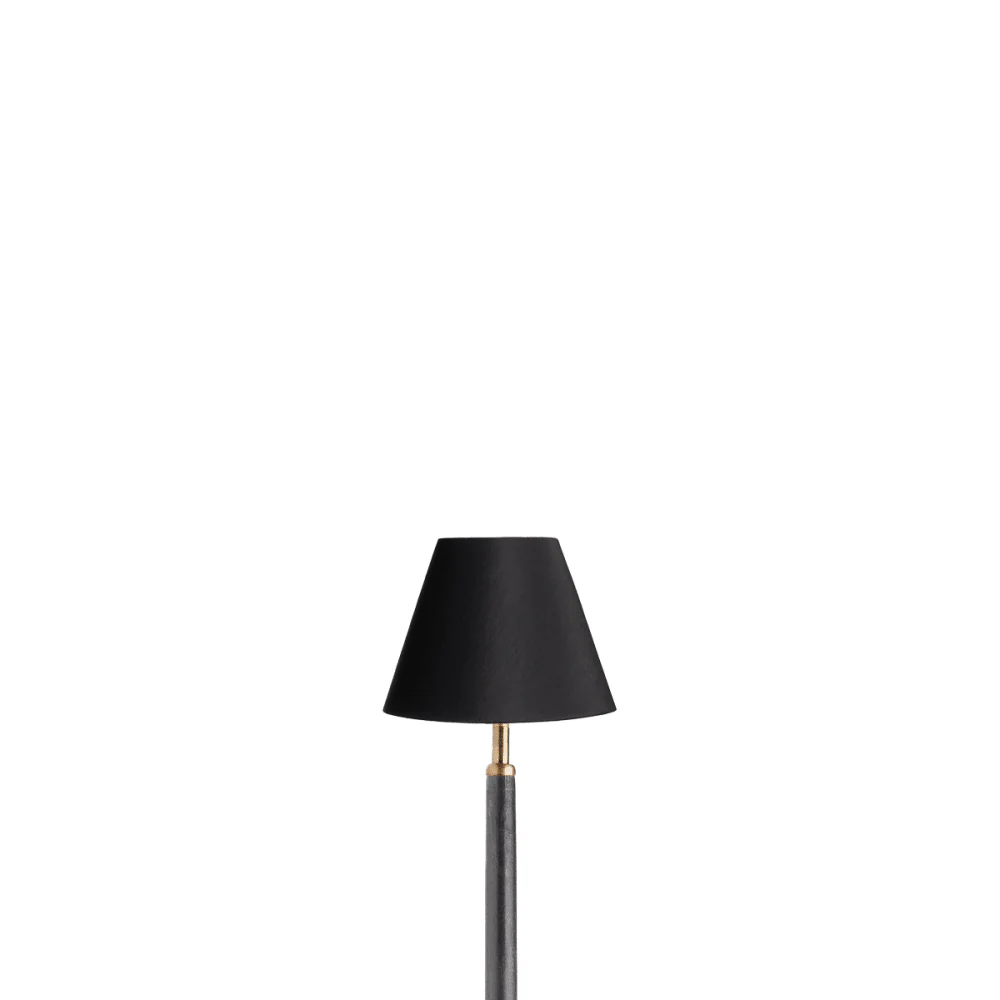 16cm empire lampshade in black silk with Glasgow gold interior