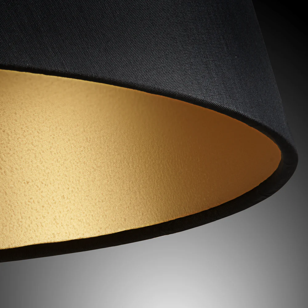 16cm empire lampshade in black silk with Glasgow gold interior - Image 4