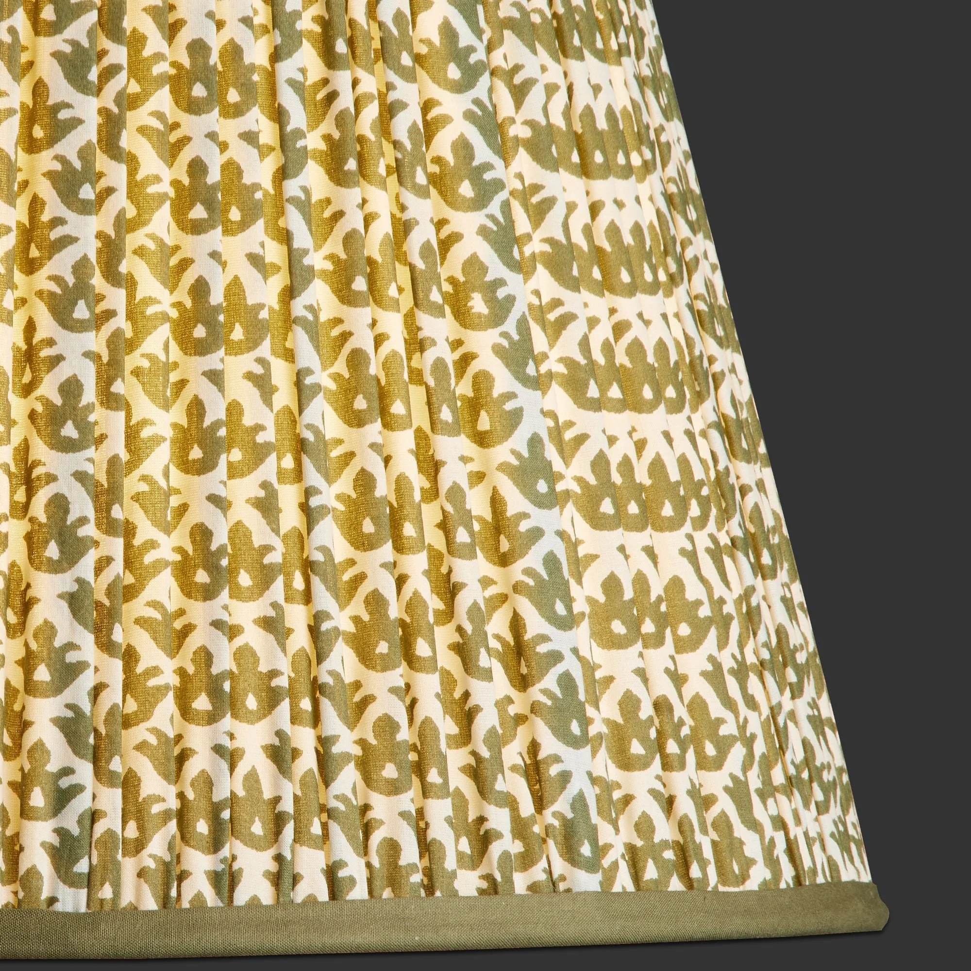 16cm empire lampshade in temple green block printed cotton - Image 2