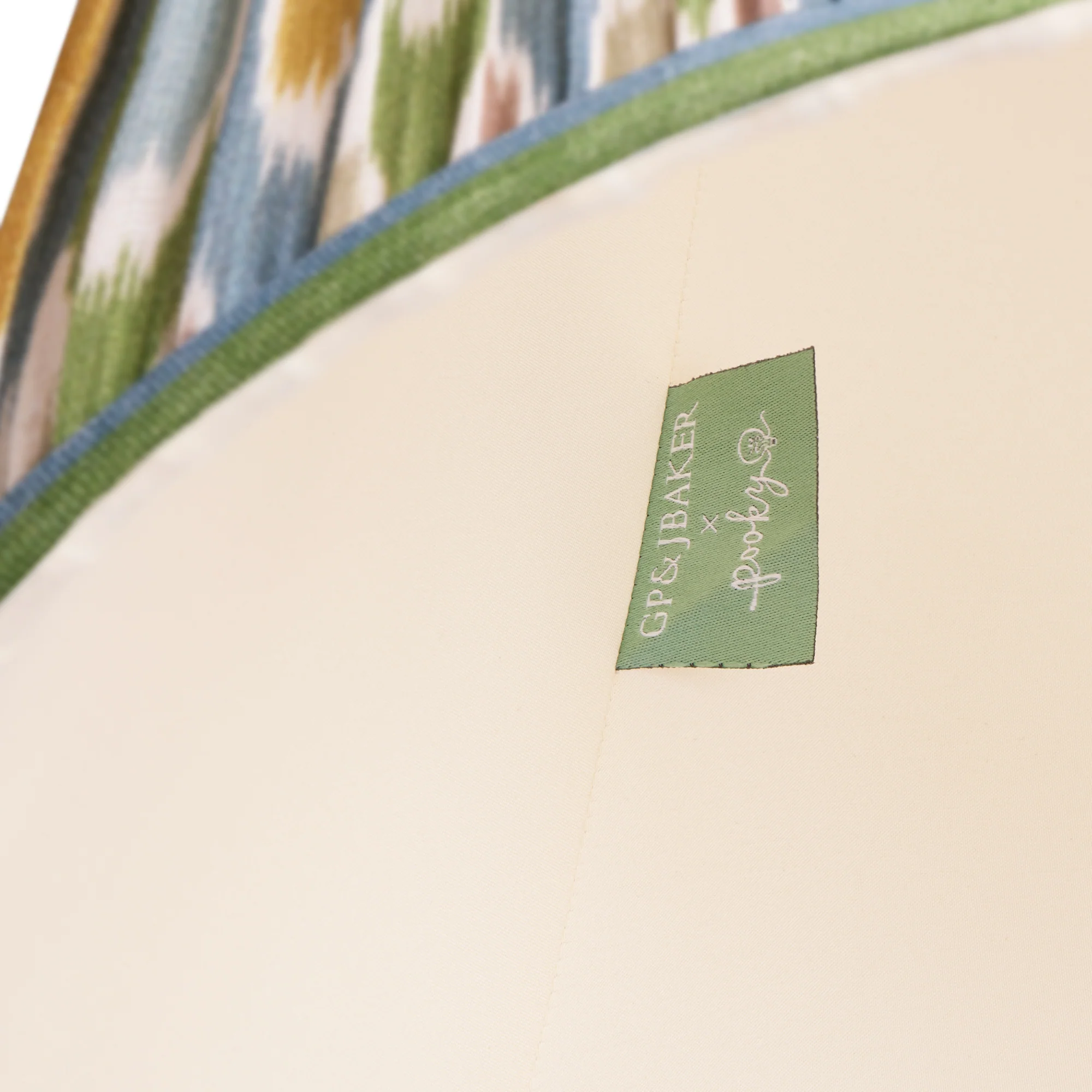 16cm empire shade in blue and green Small Ikat Spot linen by GP & J Baker - Image 4