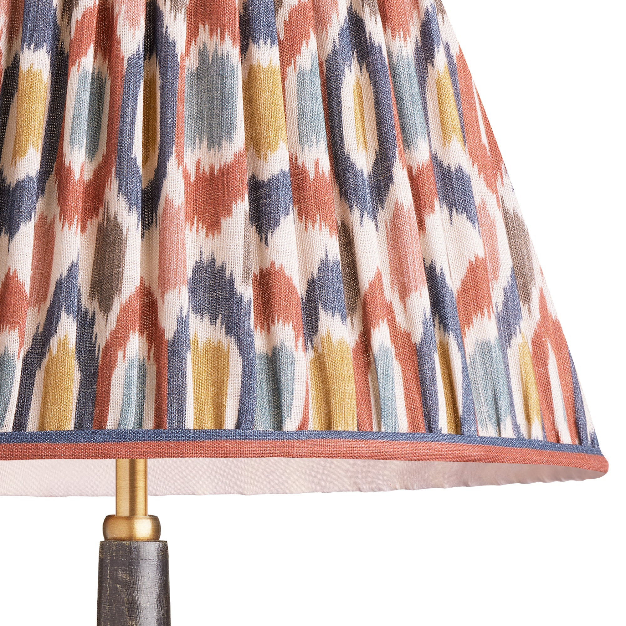 16cm empire shade in blue and red Small Ikat Spot linen by GP & J Baker - Image 2
