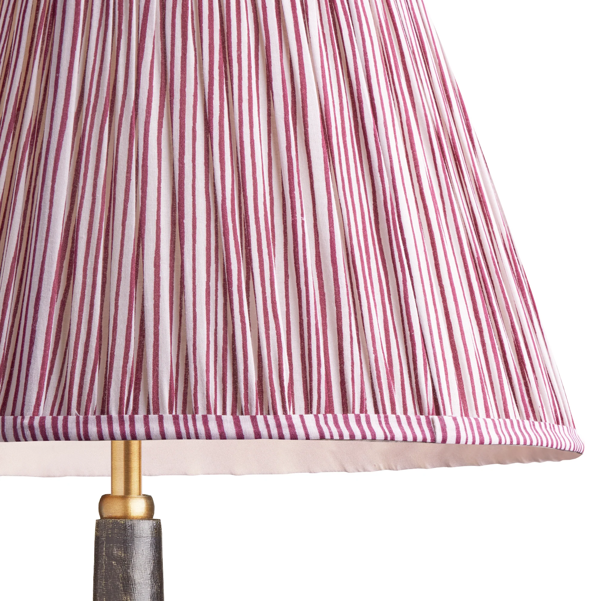 16cm empire shade in ruby candy stripe block printed cotton - Image 2