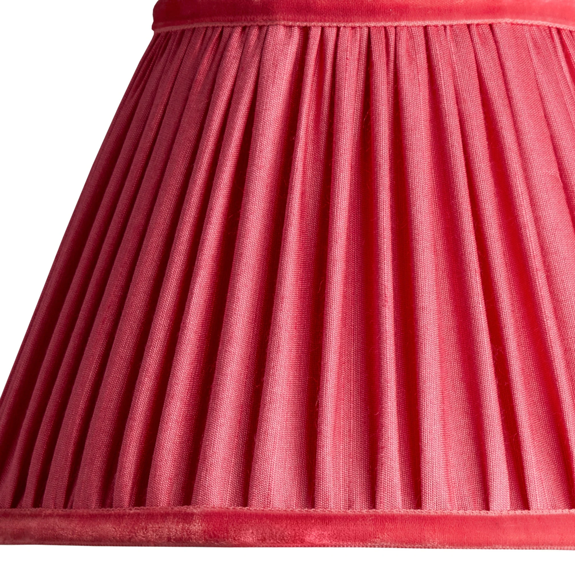 16cm empire shade in ruby silk with velvet tape - Image 3