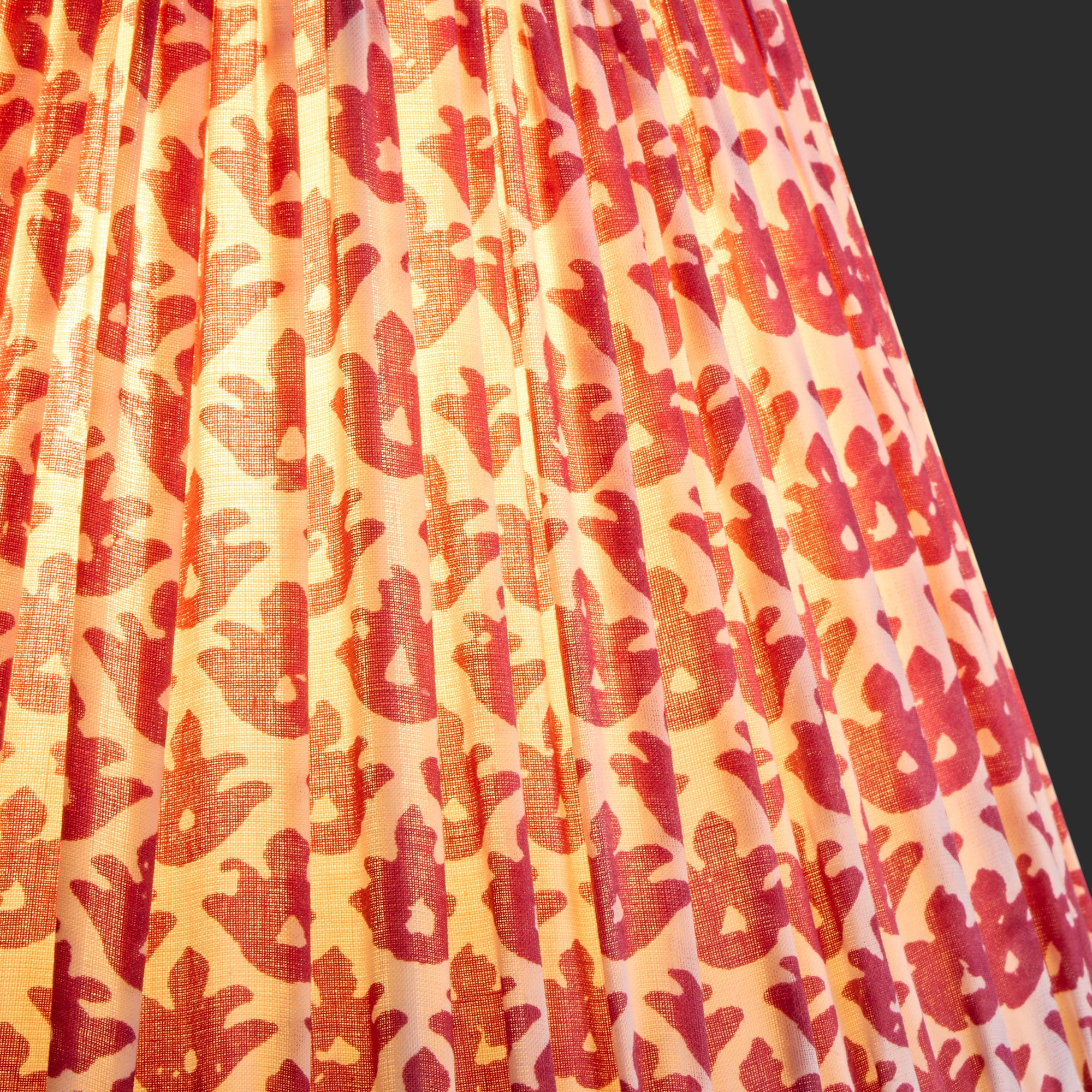 16cm empire shade in temple red block printed cotton - Image 3
