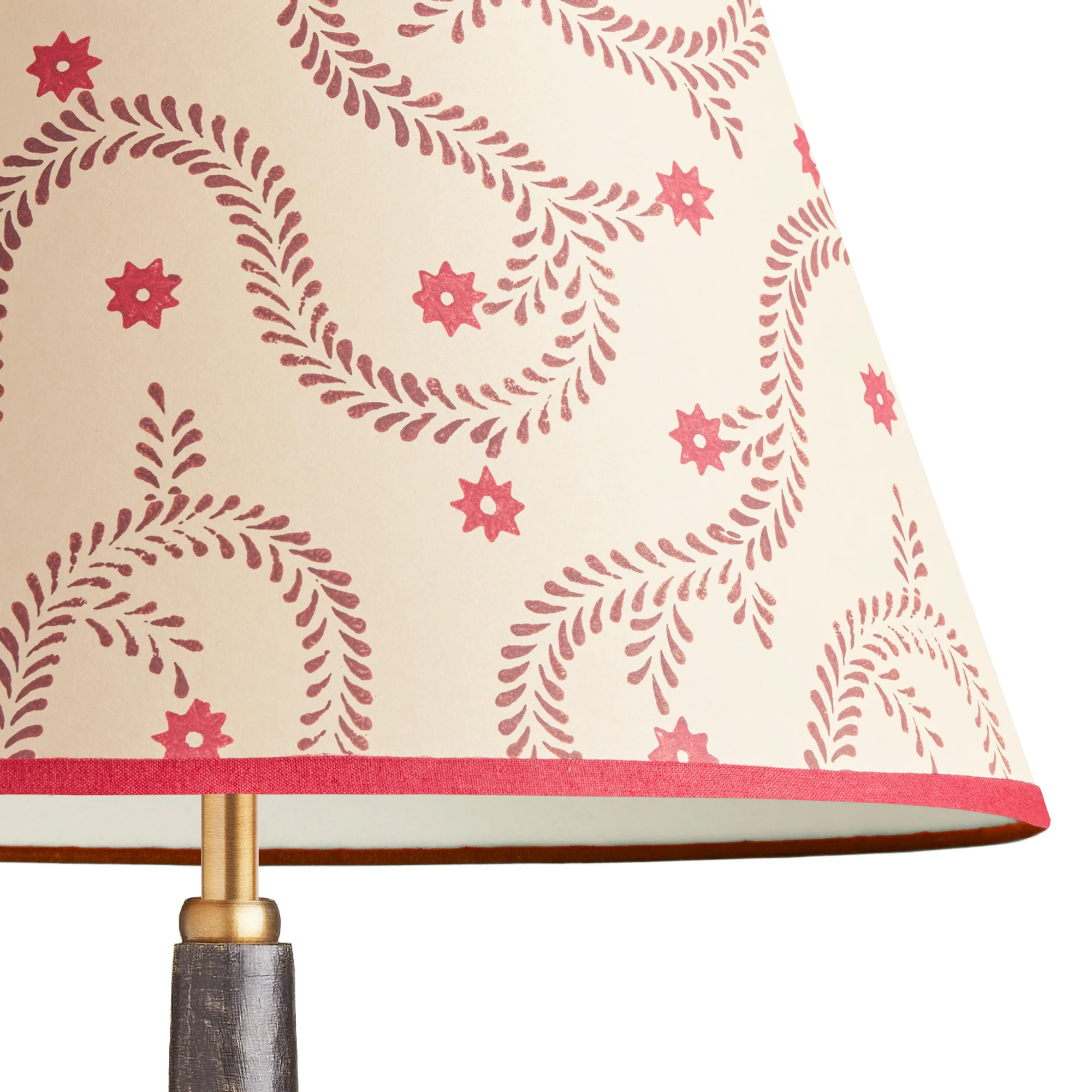 16cm empire shade in wine and crimson hand blocked 'Wiggly Stars' by Ellen Merchant - Image 2