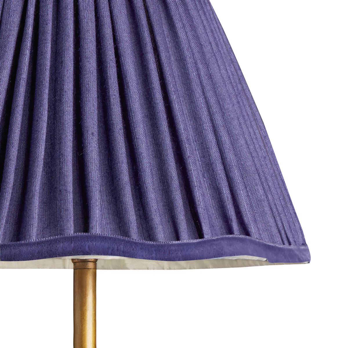 16cm scalloped shade in Cobalt silk with velvet tape - Image 2
