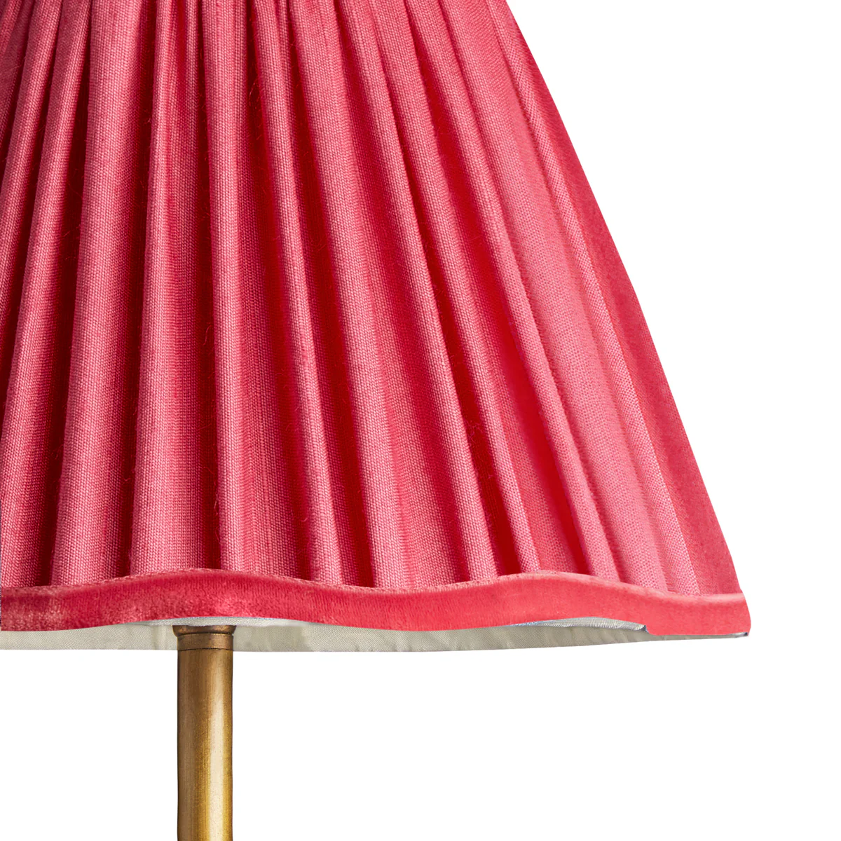 16cm scalloped shade in Ruby silk with velvet tape - Image 2