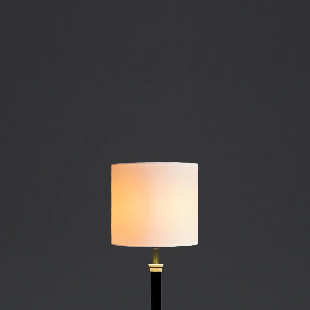 18cm drum shade in alabaster dupion silk - Image 5