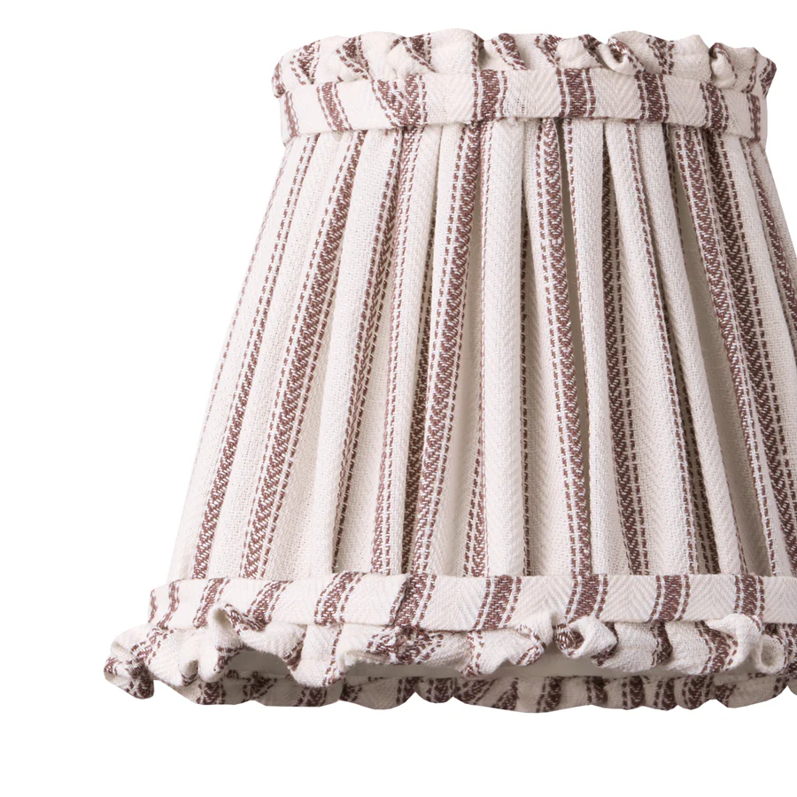 18cm pendant bloomer shade in rust ticking linen - Image 2