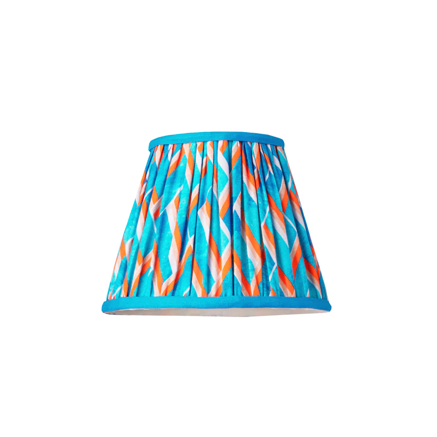 18cm pendant shade in blue herringbone by Matthew Williamson