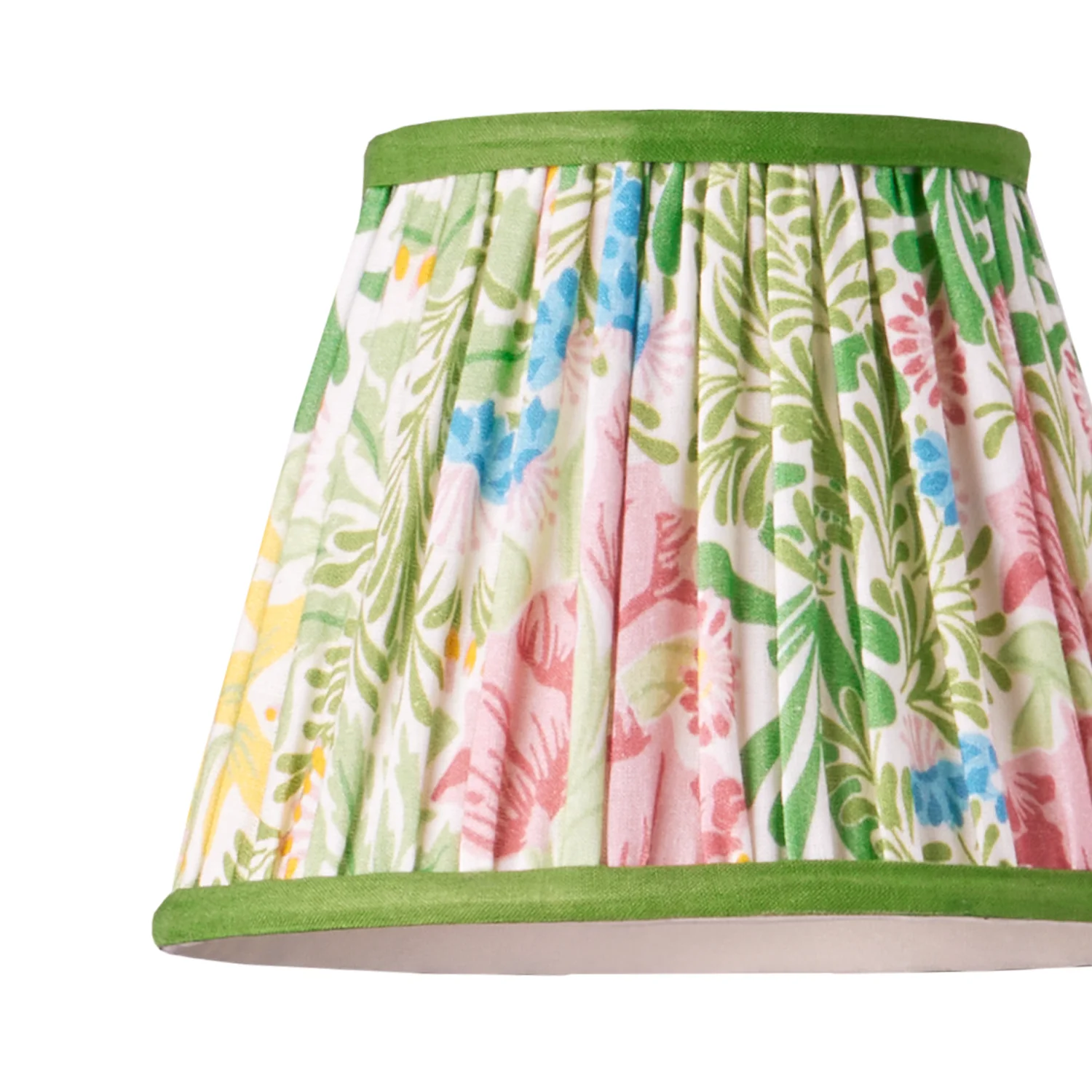 18cm pendant shade in boughs green and rose Bower printed cotton by Morris & Co - Image 2