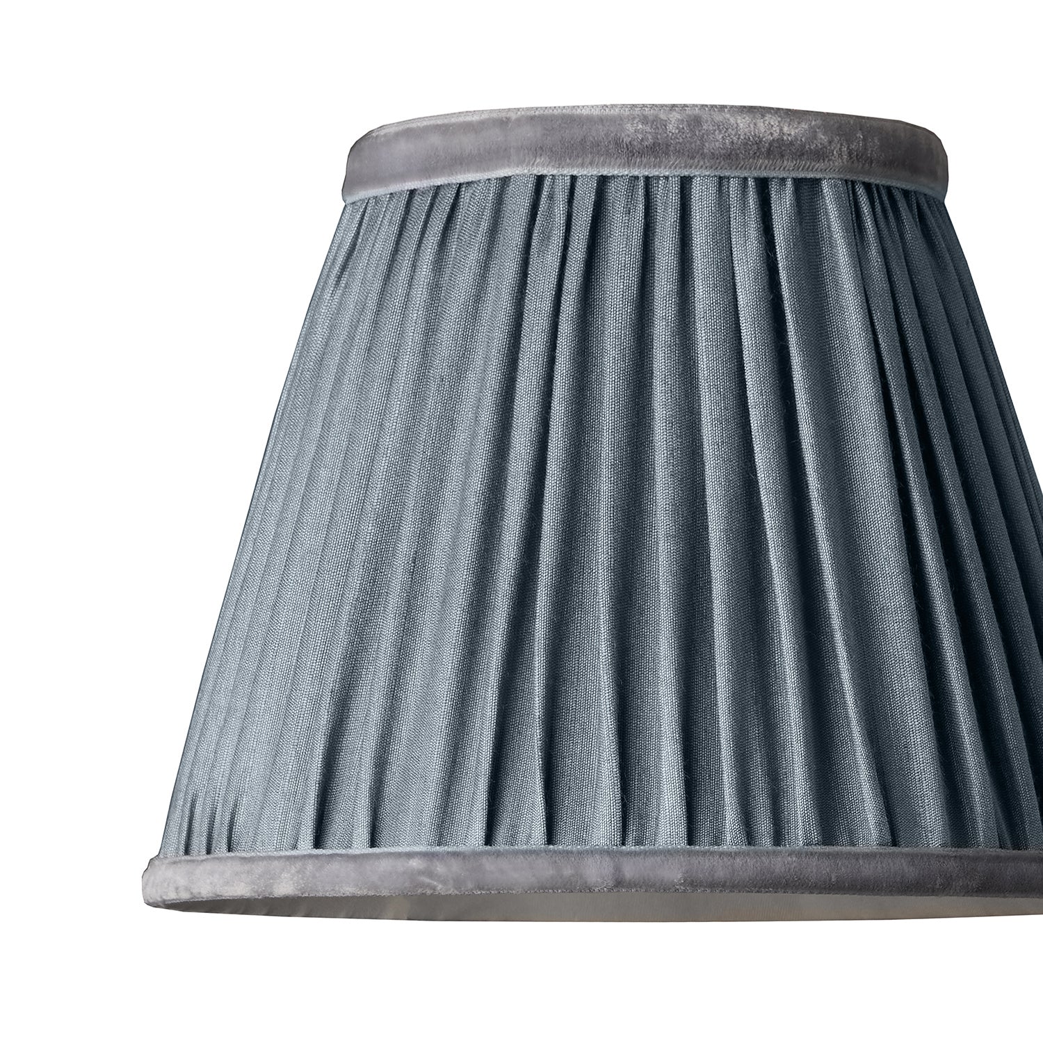18cm pendant shade in moonstone silk with velvet tape - Image 2