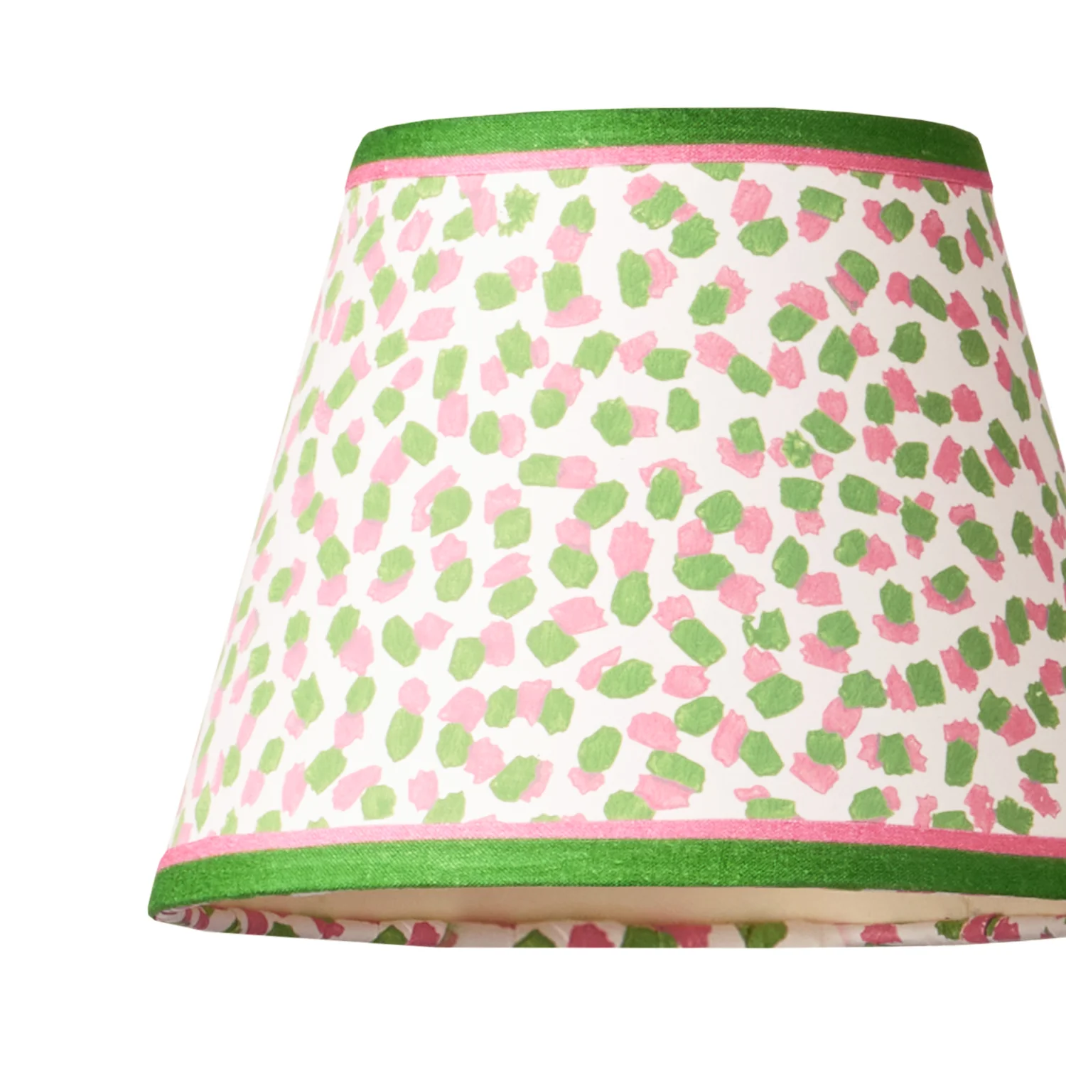 18cm pendant shade in pink and green Polka Dot paper by GP & J Baker - Image 2