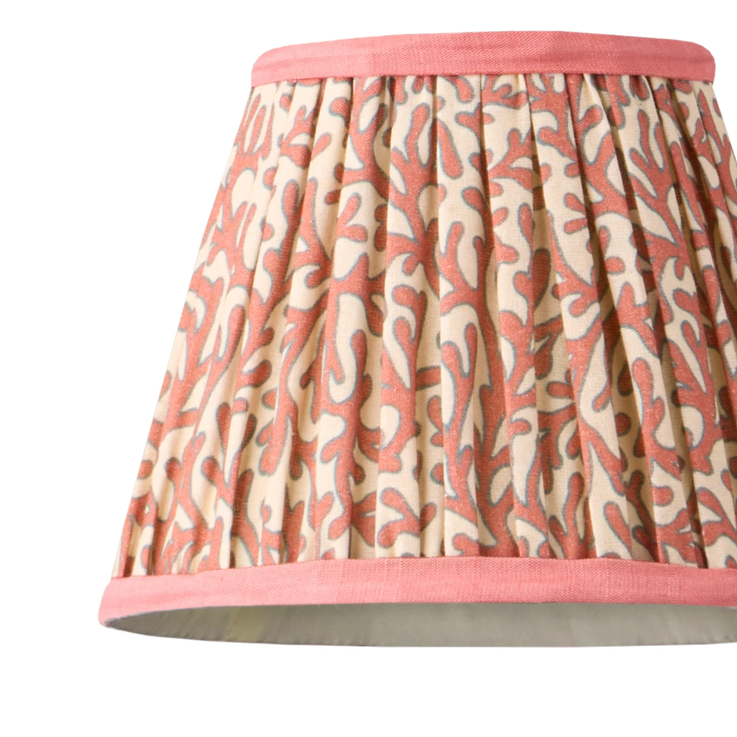 18cm pendant shade in red aqua Tuffley gathered cotton by GP & J Baker - Image 2