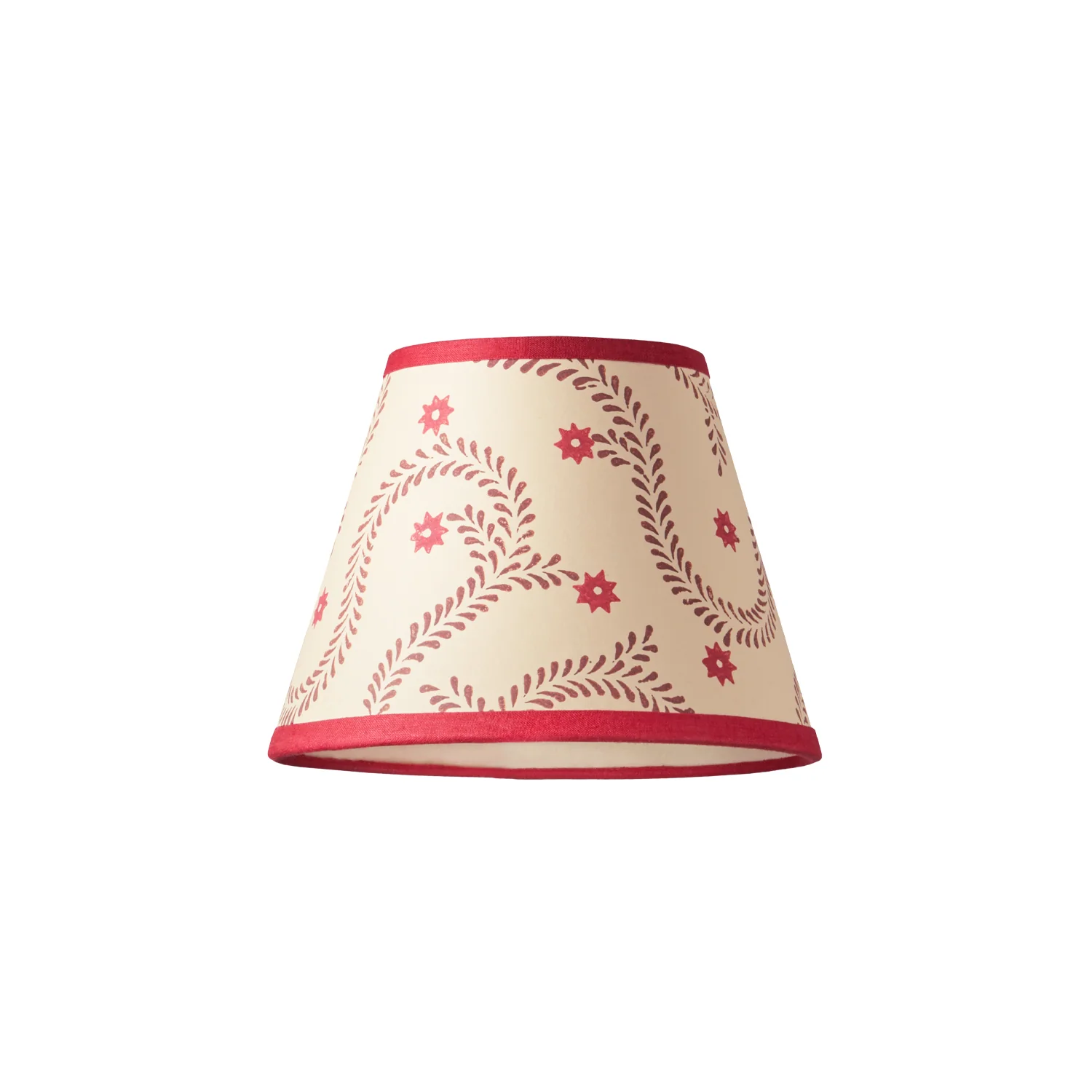18cm pendant shade in wine and crimson hand blocked 'Wiggly Stars' by Ellen Merchant