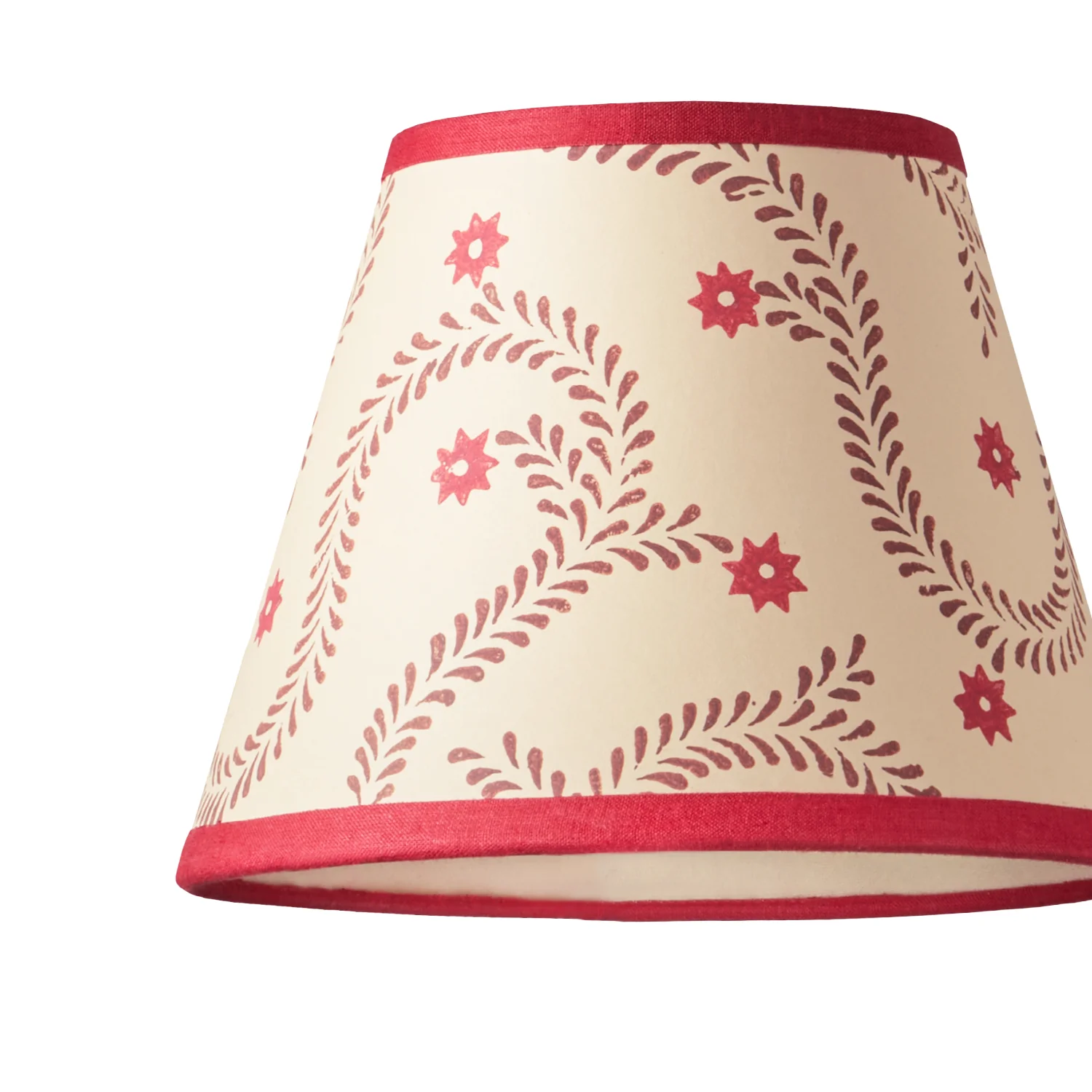 18cm pendant shade in wine and crimson hand blocked 'Wiggly Stars' by Ellen Merchant - Image 2
