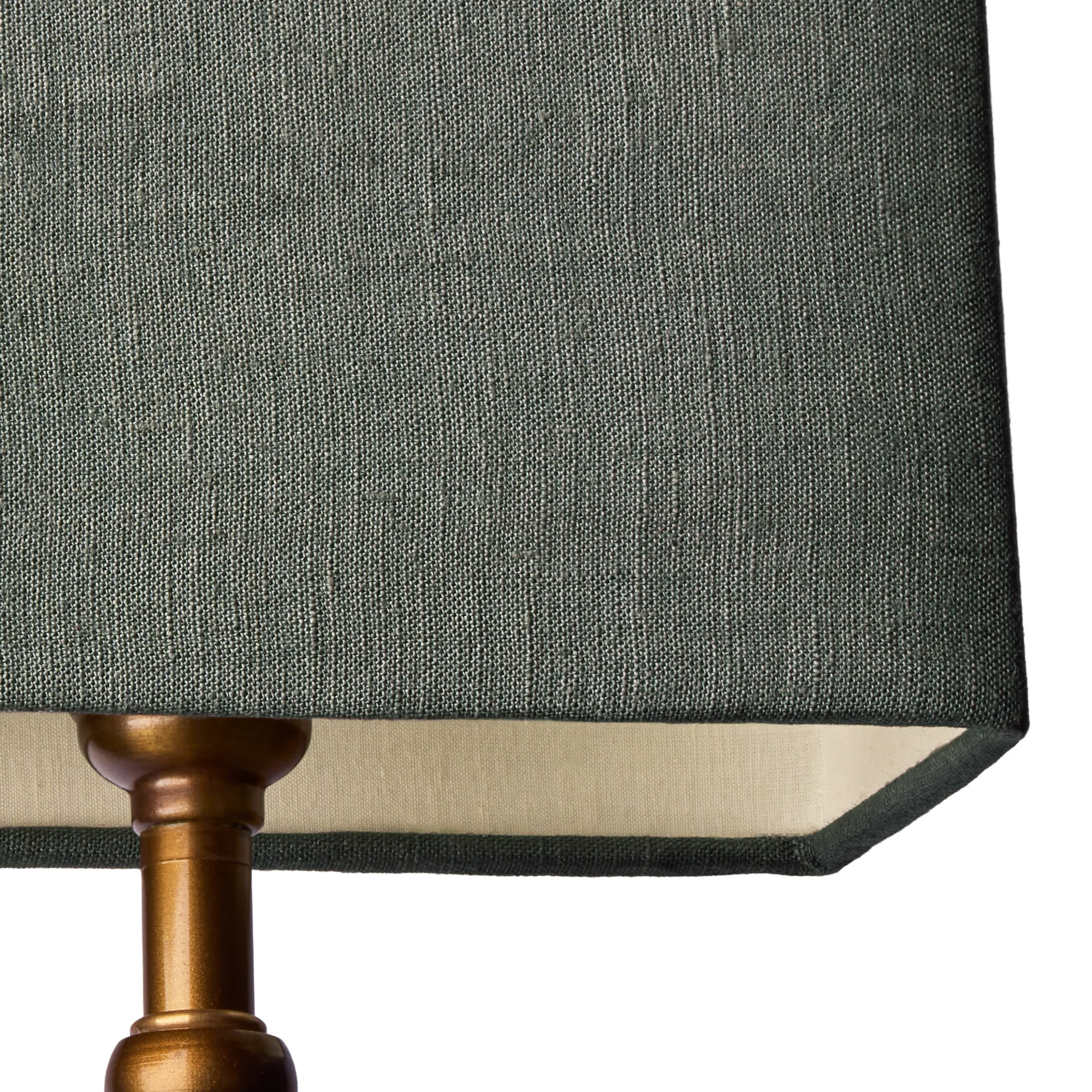 18cm rectangular shade in green linen - Image 2