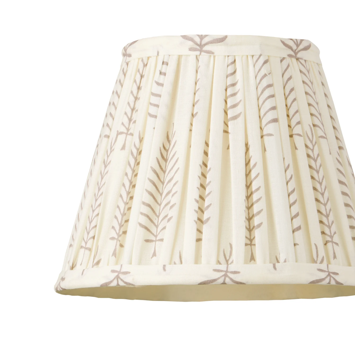 18cm Straight Empire Pendant shade in Grey Ferns Block Printed Cotton - Image 2