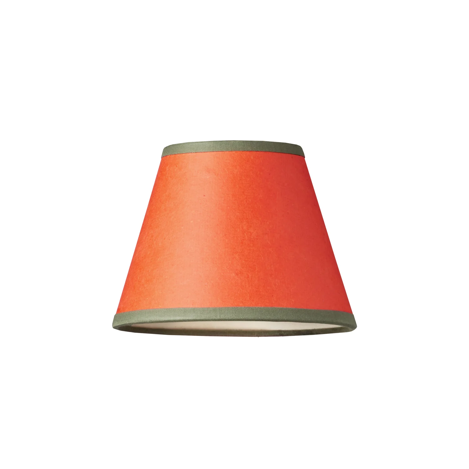 18cm Straight Empire Pendant shade in Papaya hand made parchment with green tape