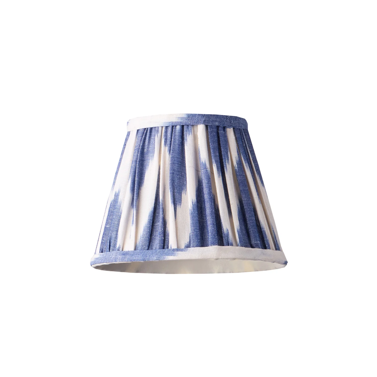 18cm straight empire pendant shade in woven blue zig zag linen ikat