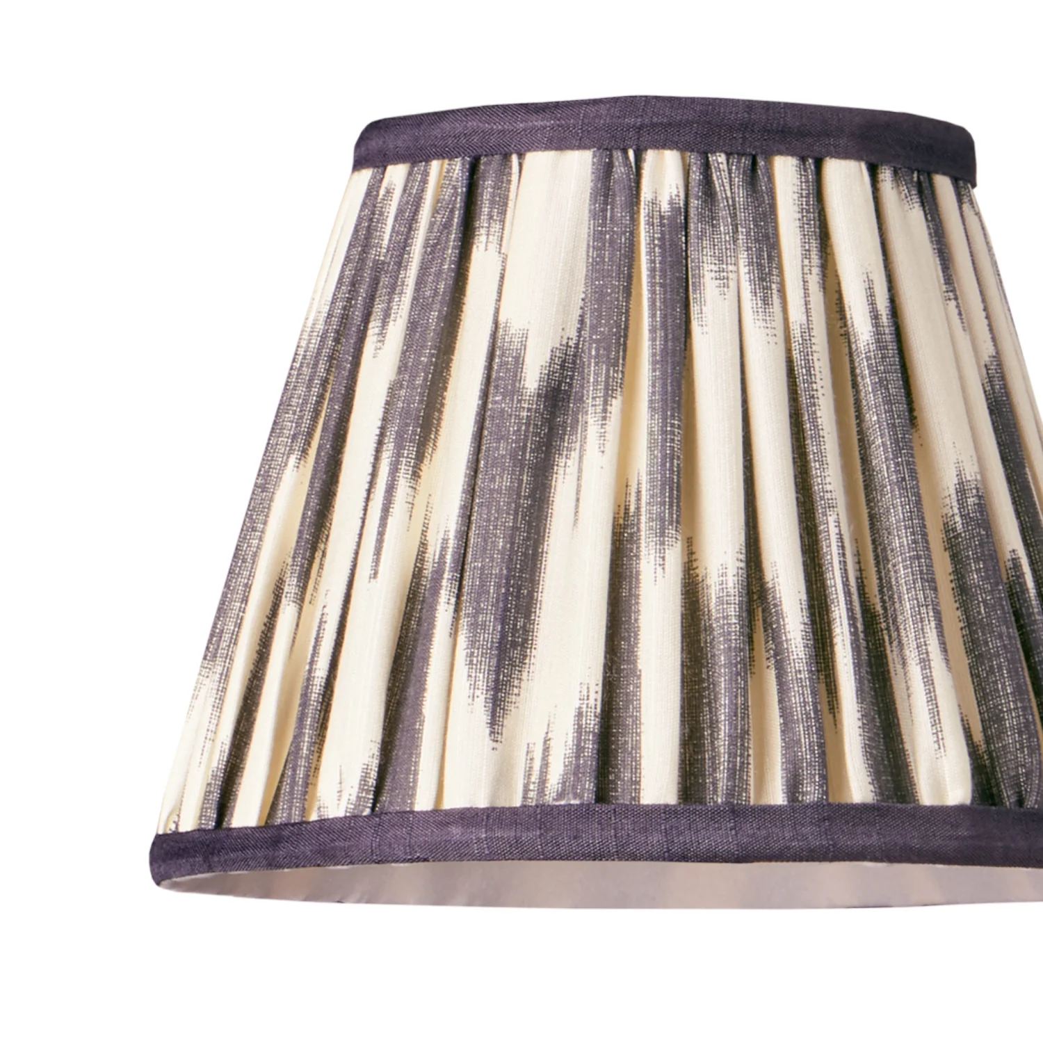 18cm straight empire pendant silk ikat shade in black and cream Atlas - Image 2