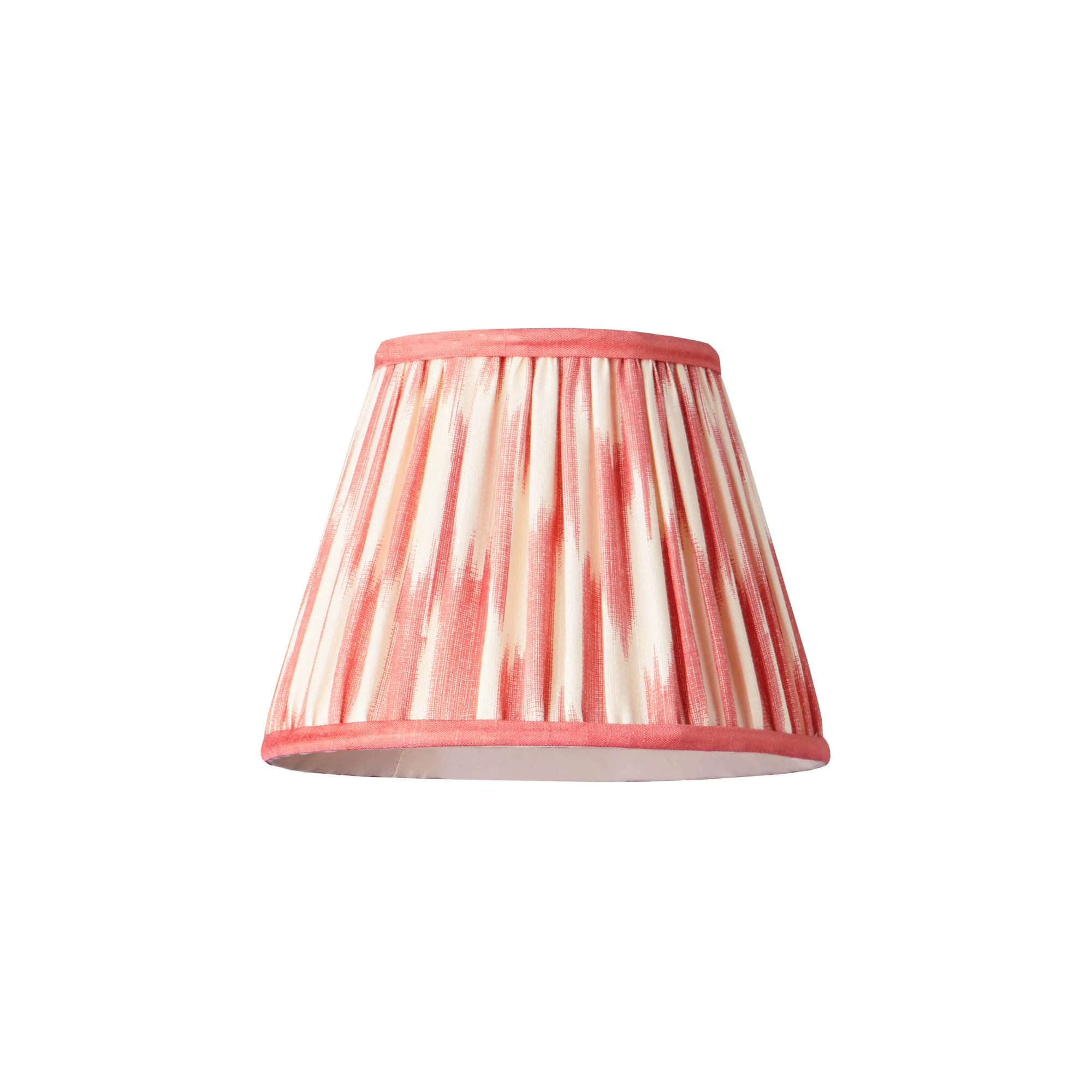 18cm straight empire pendant silk ikat shade in coral and cream Atlas