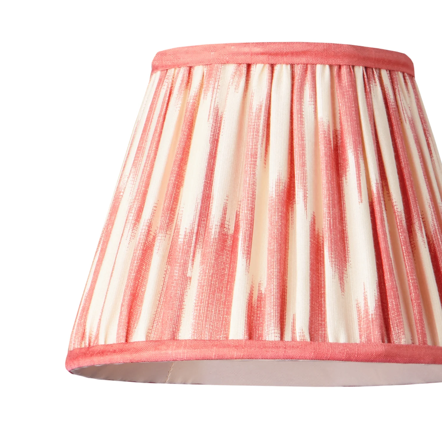 18cm straight empire pendant silk ikat shade in coral and cream Atlas - Image 2