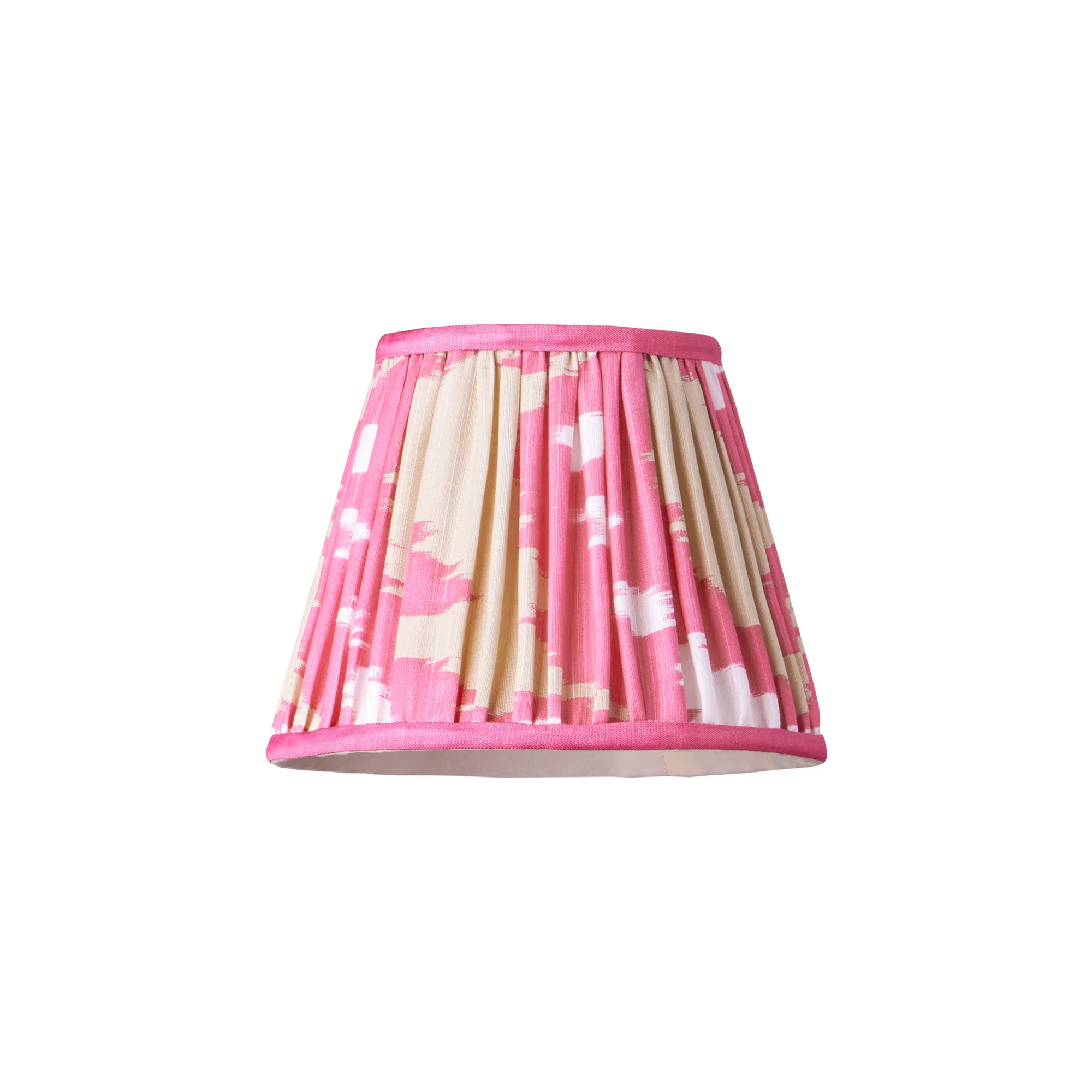 18cm straight empire pendant silk ikat shade in pink and ecru Koyari