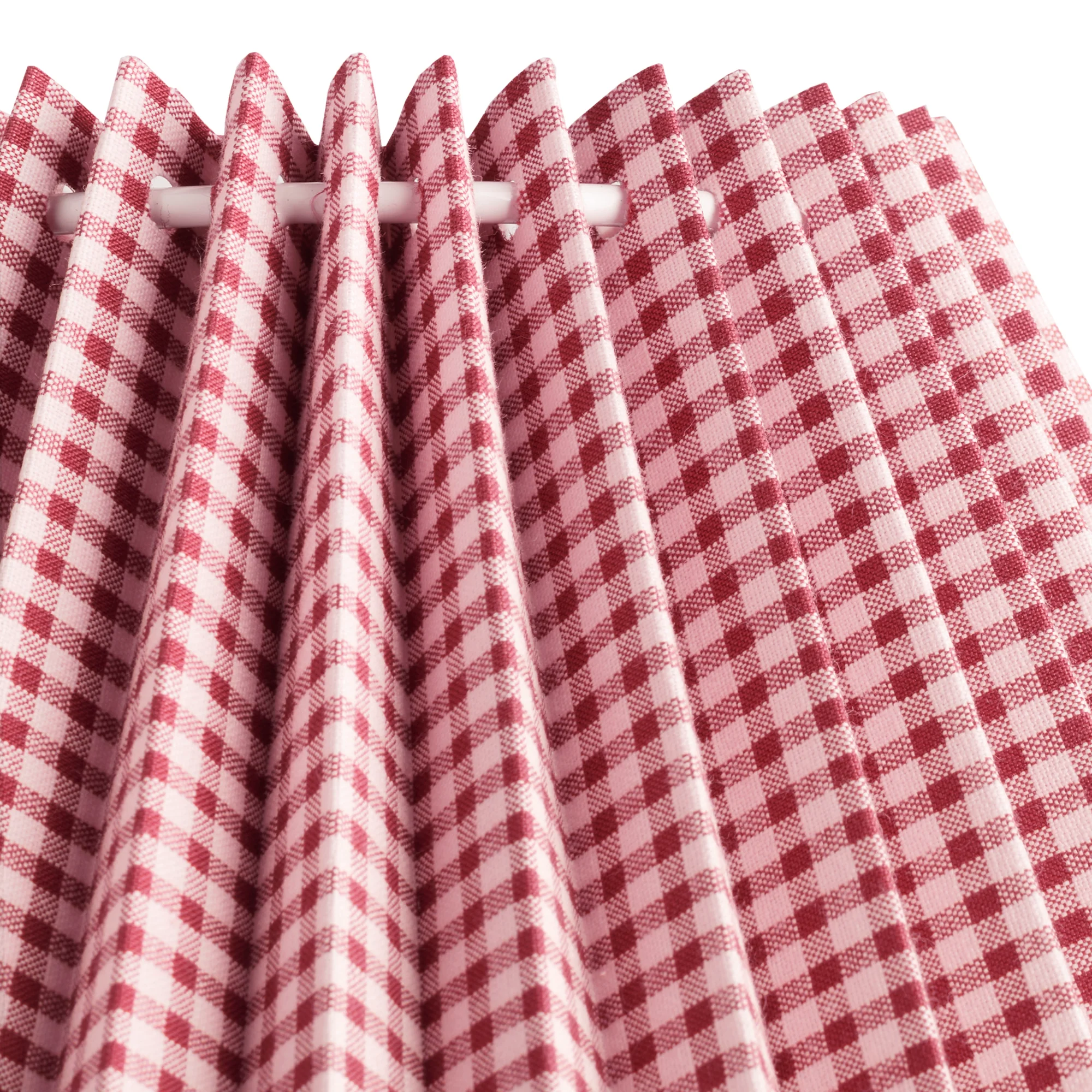 20cm empire folded shade in maroon and cream gingham - Image 4