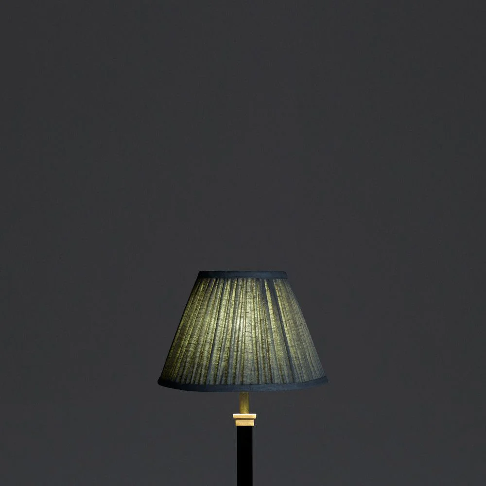 20cm empire gathered lampshade in smog stonewashed linen - Image 3