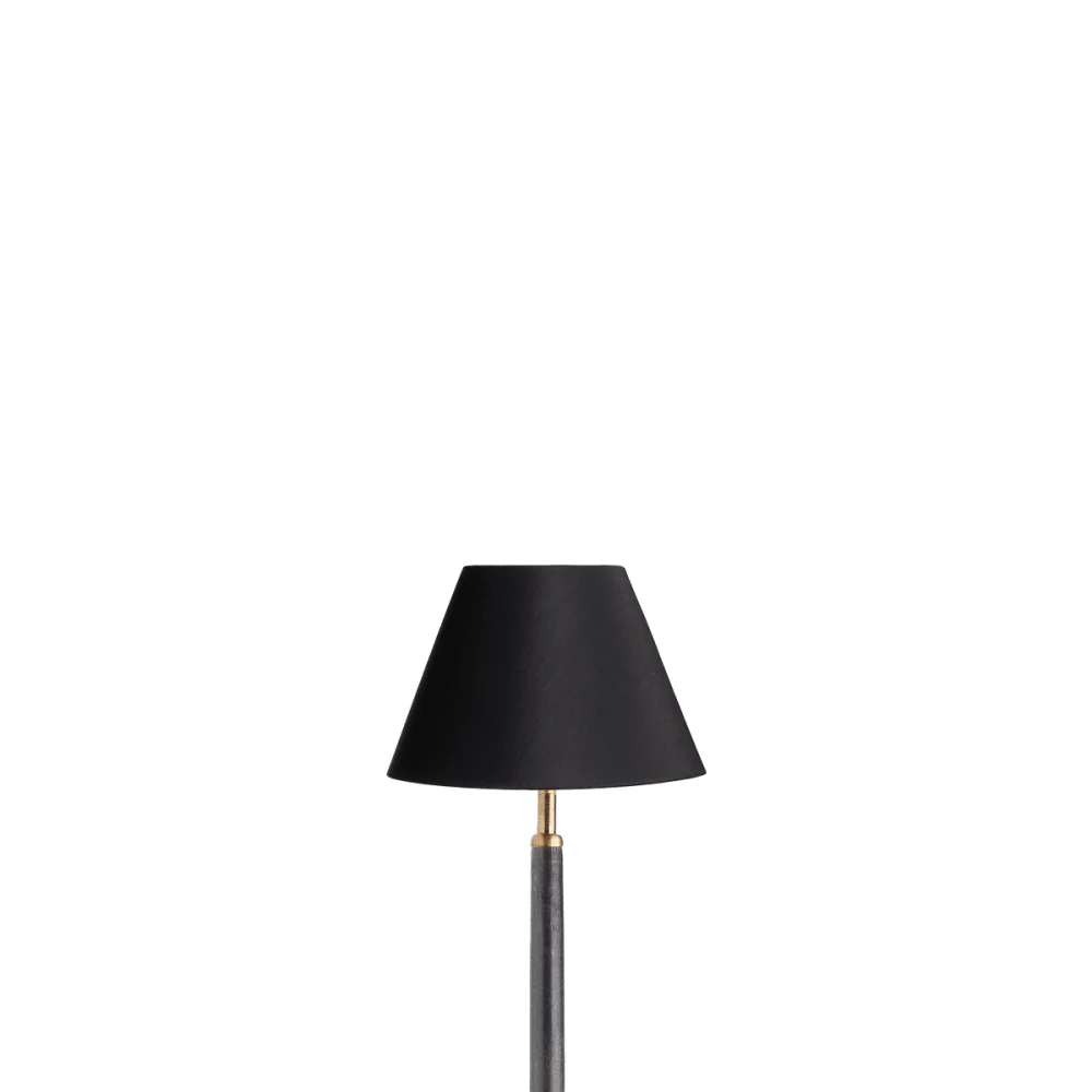 20cm empire lampshade in black silk with Glasgow gold interior